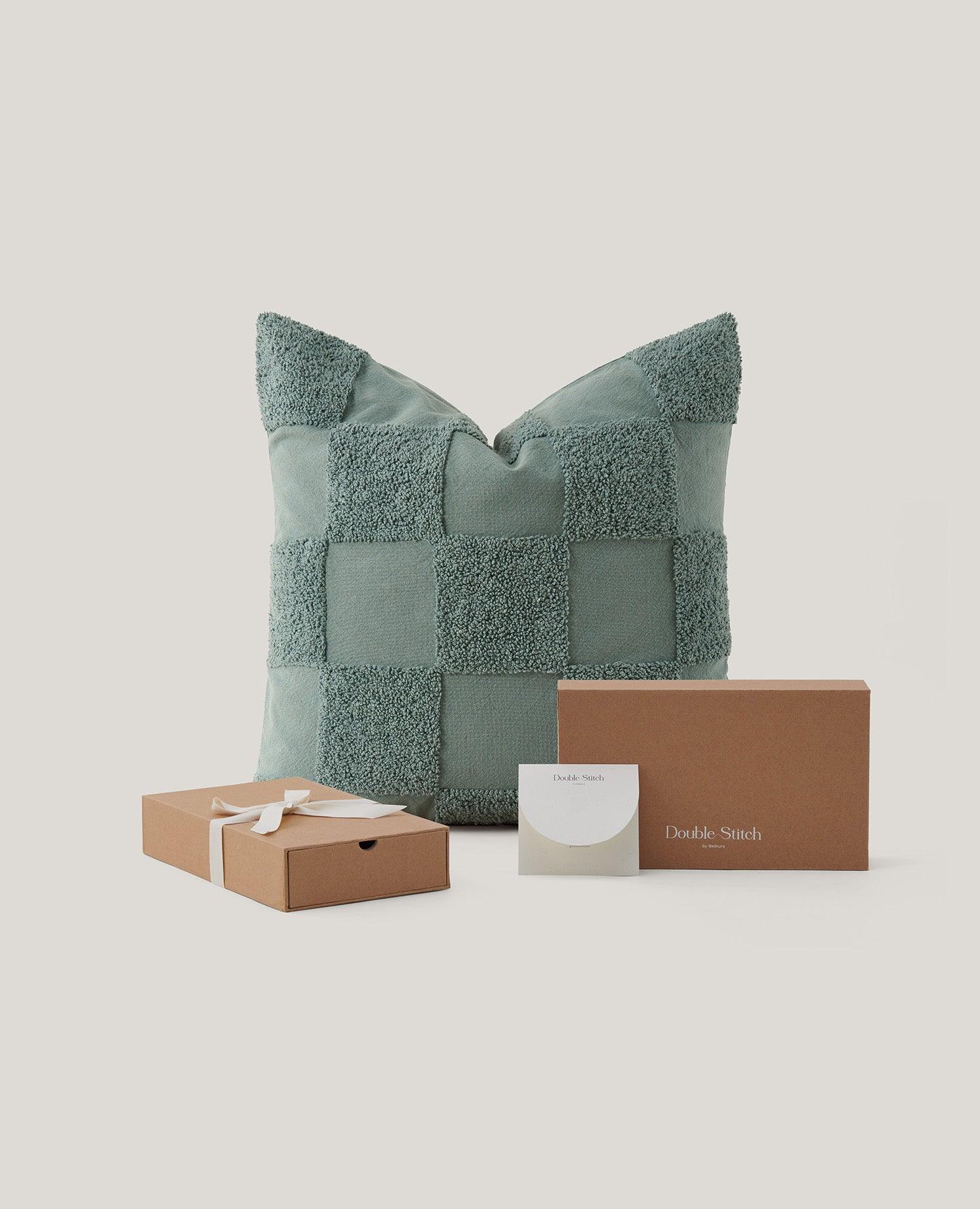 Tufted Checkered Cotton Throw Pillow Cover - Double Stitch By Bedsure