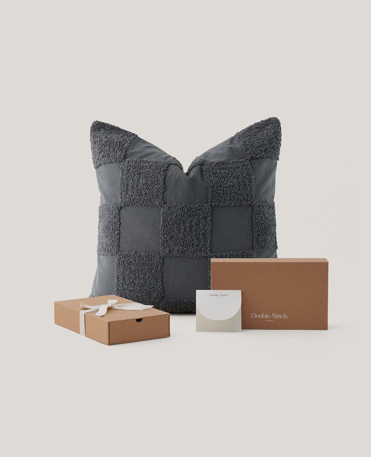 Tufted Checkered Cotton Throw Pillow Cover - Double Stitch By Bedsure