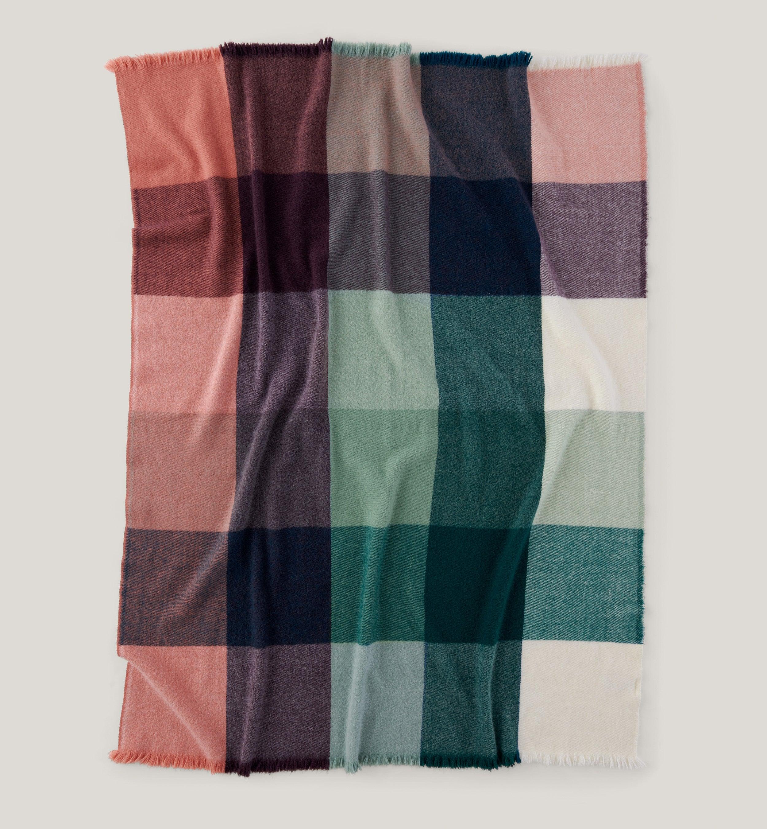 Alpaca-Wool Plaid Throw Blanket - Double Stitch By Bedsure