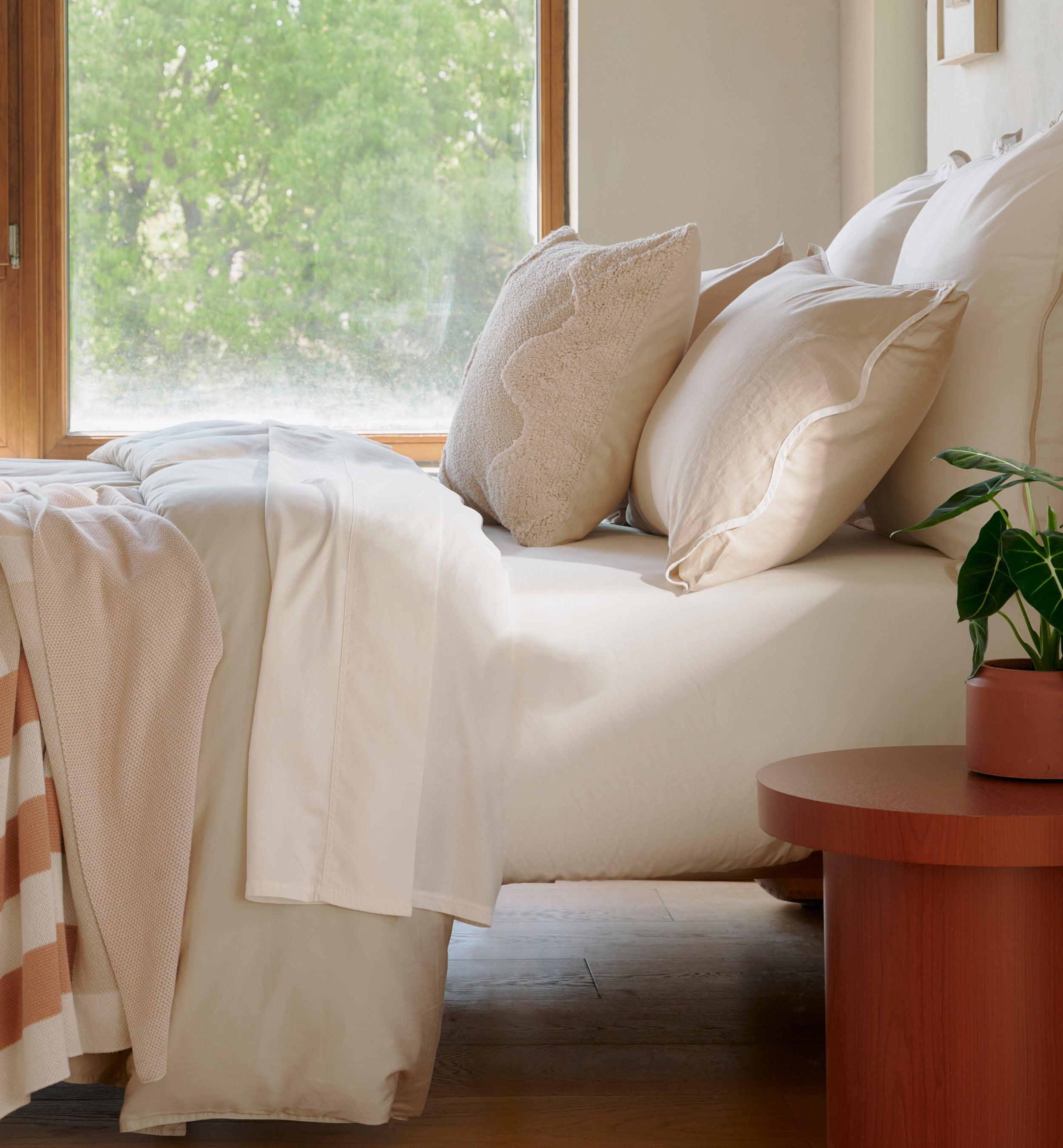 Cotton TENCEL™ Scalloped Pillowcases - Double Stitch By Bedsure