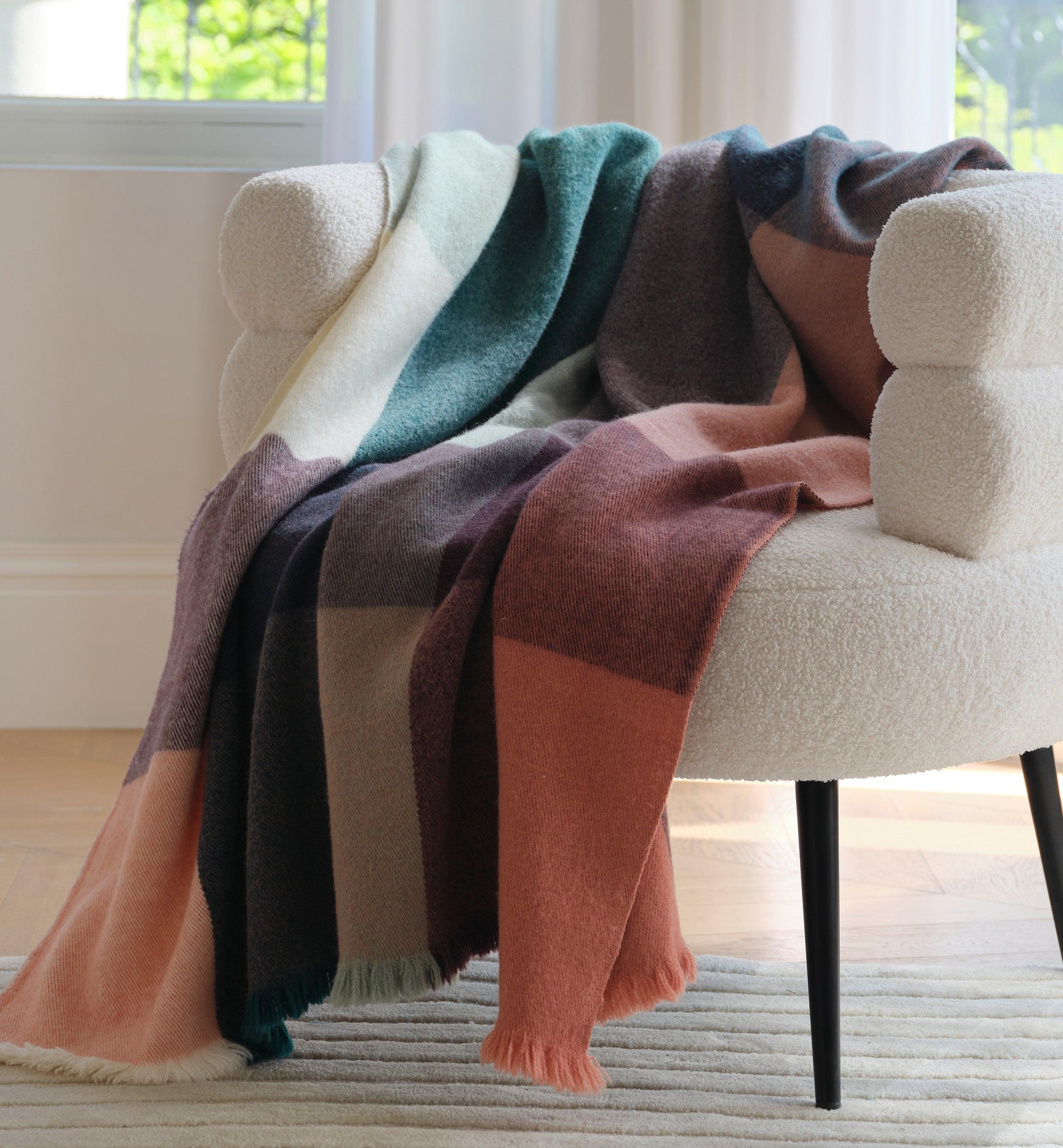 Alpaca-Wool Plaid Throw Blanket - Double Stitch By Bedsure