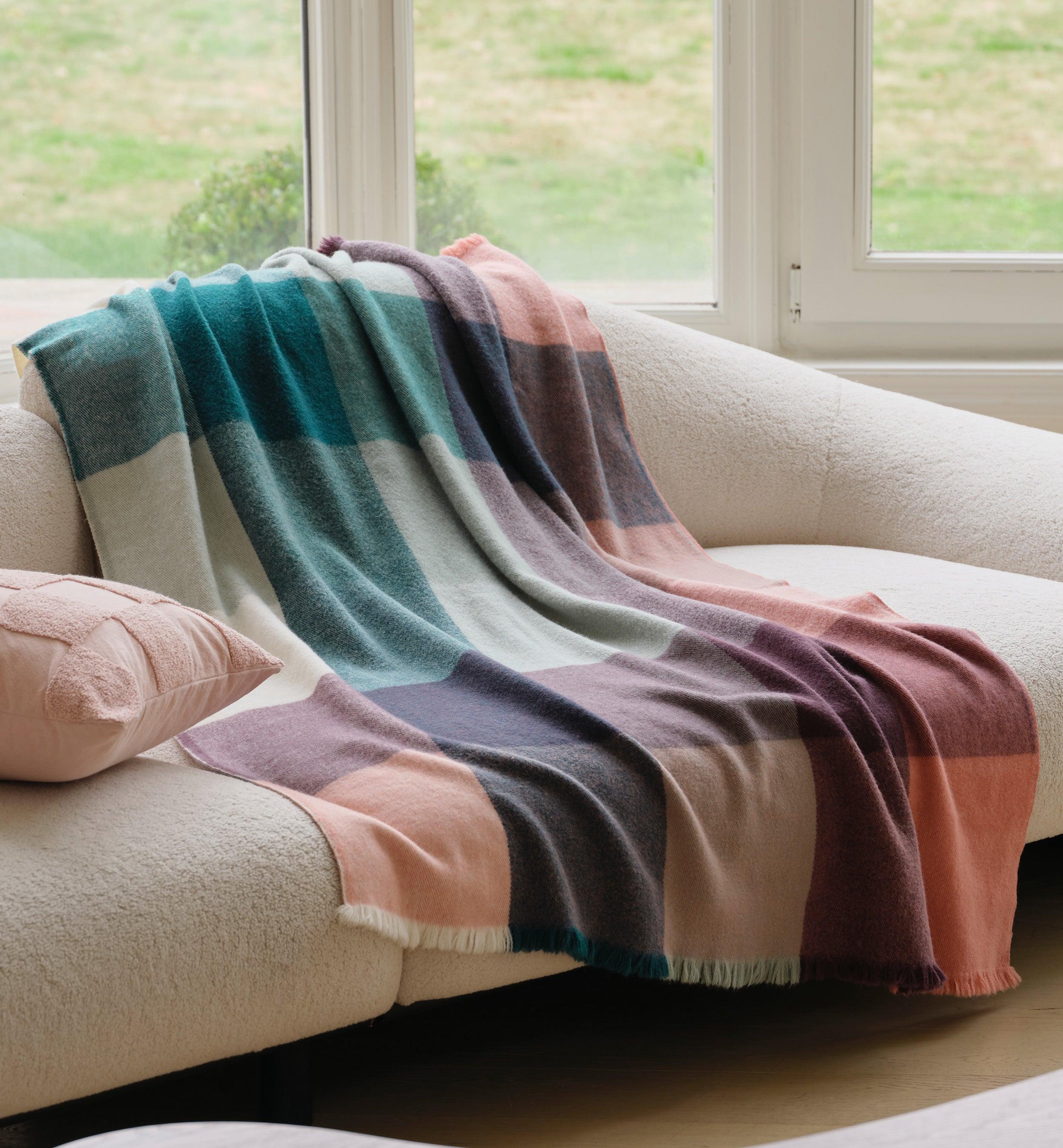 Alpaca-Wool Plaid Throw Blanket - Double Stitch By Bedsure