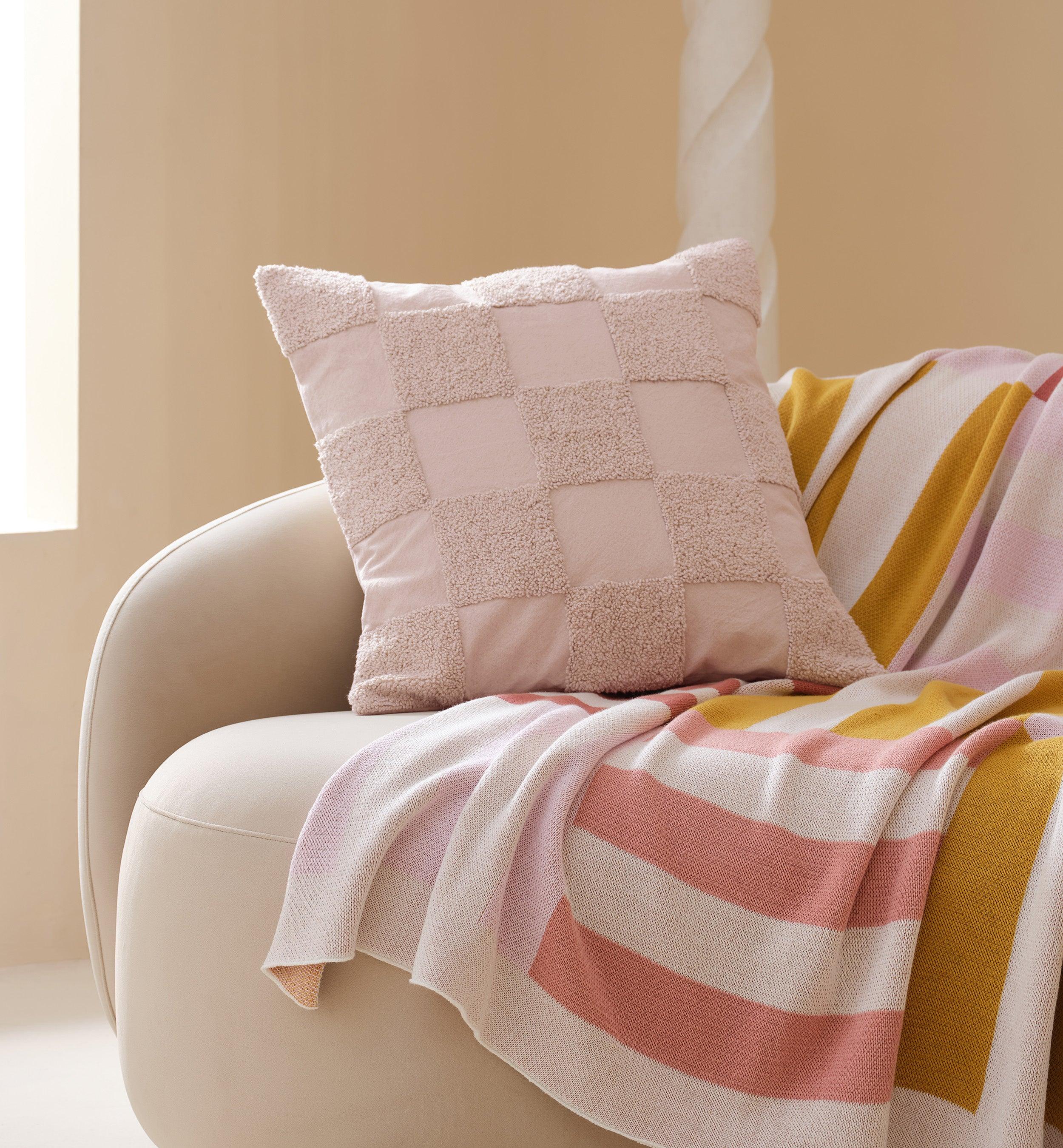 Tufted Checkered Cotton Throw Pillow Cover - Double Stitch By Bedsure