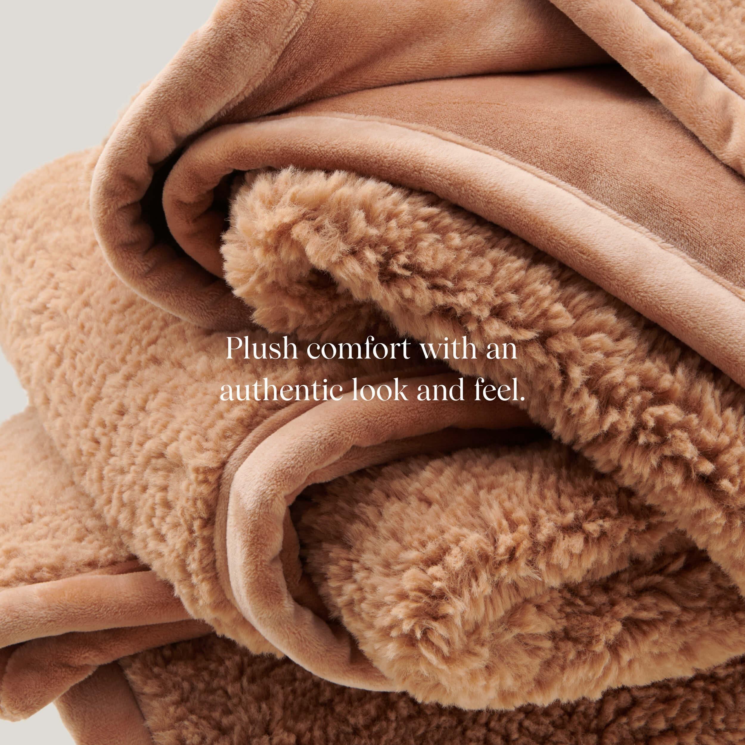 Faux Fur Shearling Throw Blanket - Double Stitch By Bedsure