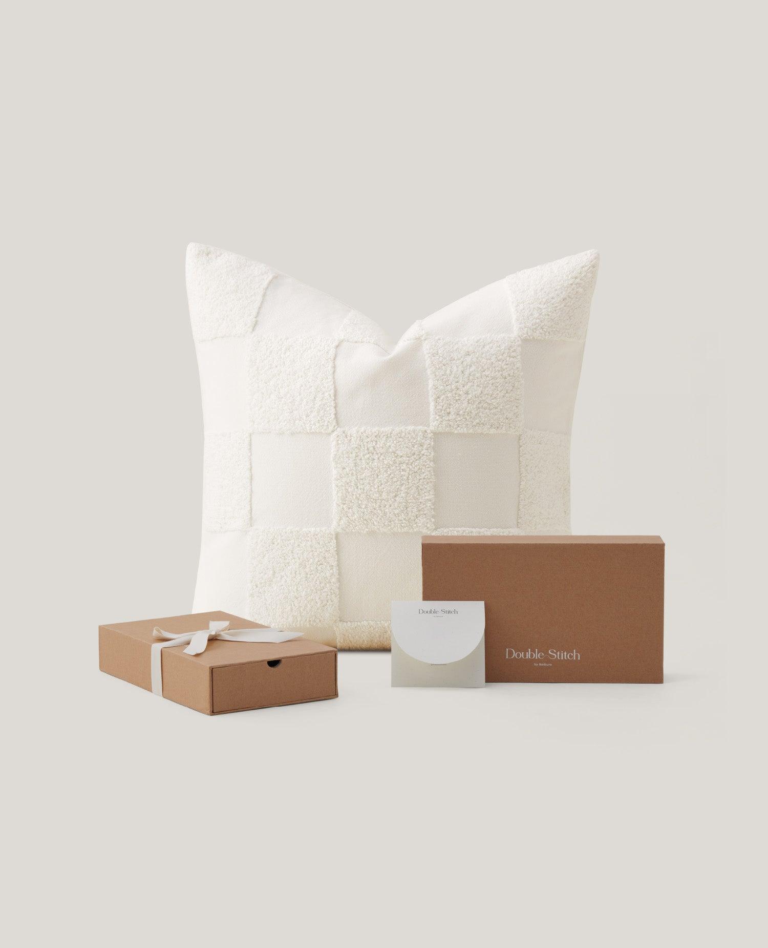 Tufted Checkered Cotton Throw Pillow Cover - Double Stitch By Bedsure