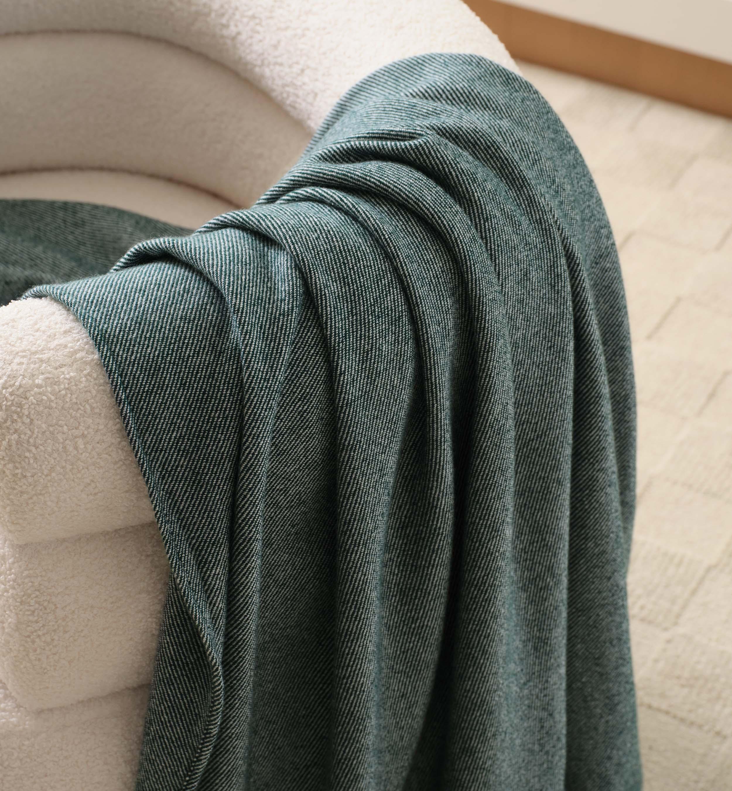 Mongolian Cashmere Wool Twill Throw Blanket - Double Stitch By Bedsure
