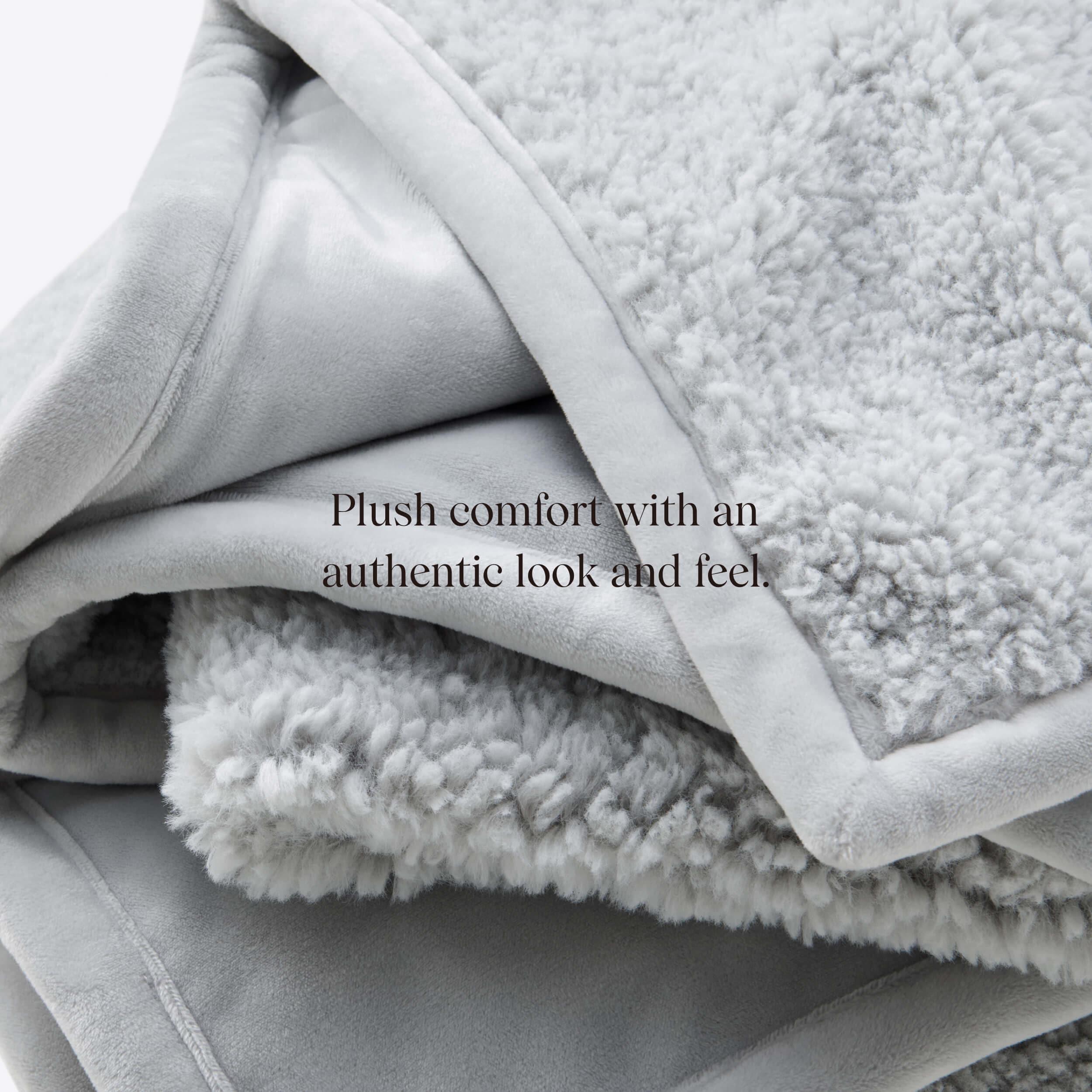 Faux Fur Shearling Throw Blanket - Double Stitch By Bedsure