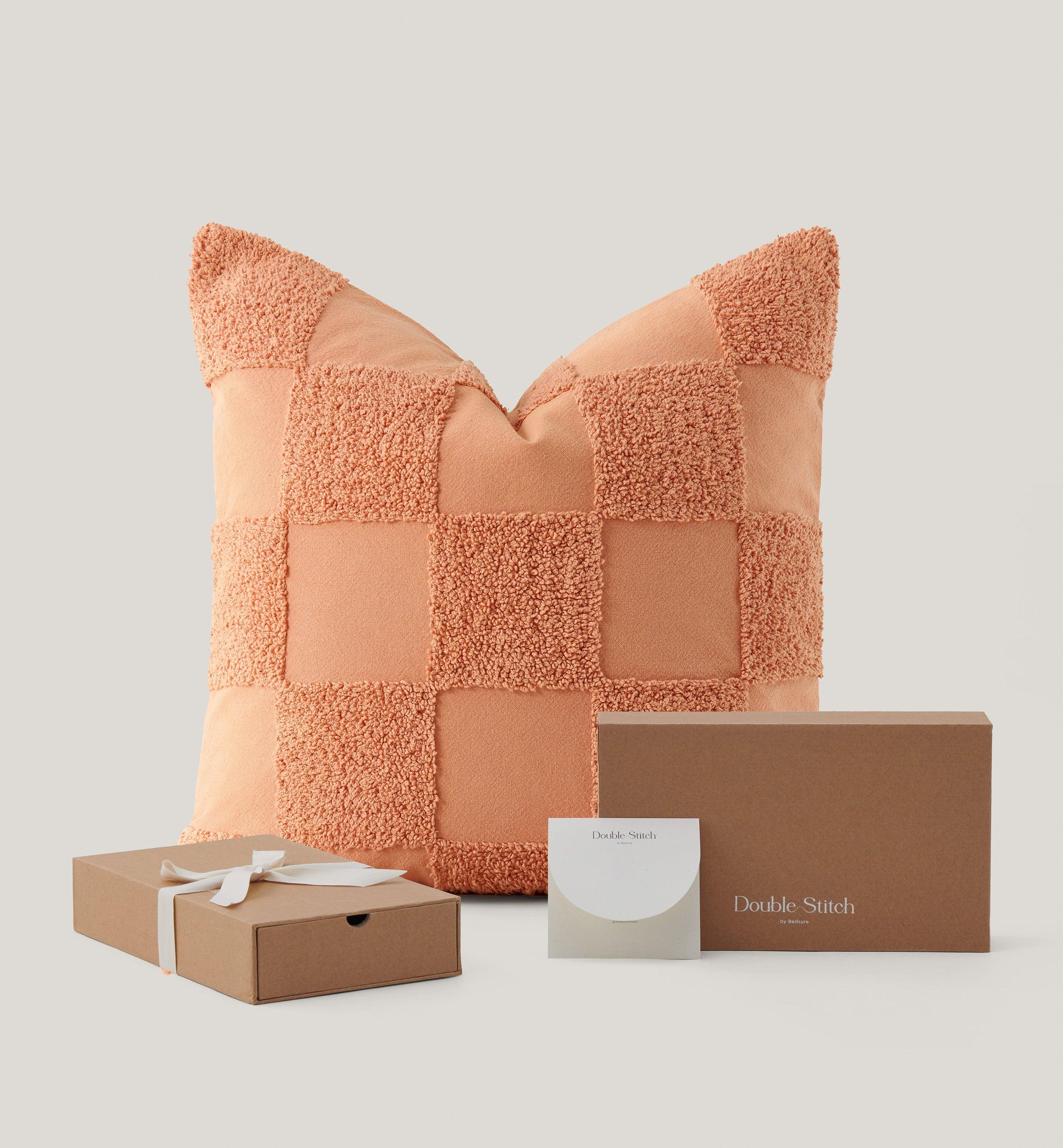 Tufted Checkered Cotton Throw Pillow Cover - Double Stitch By Bedsure