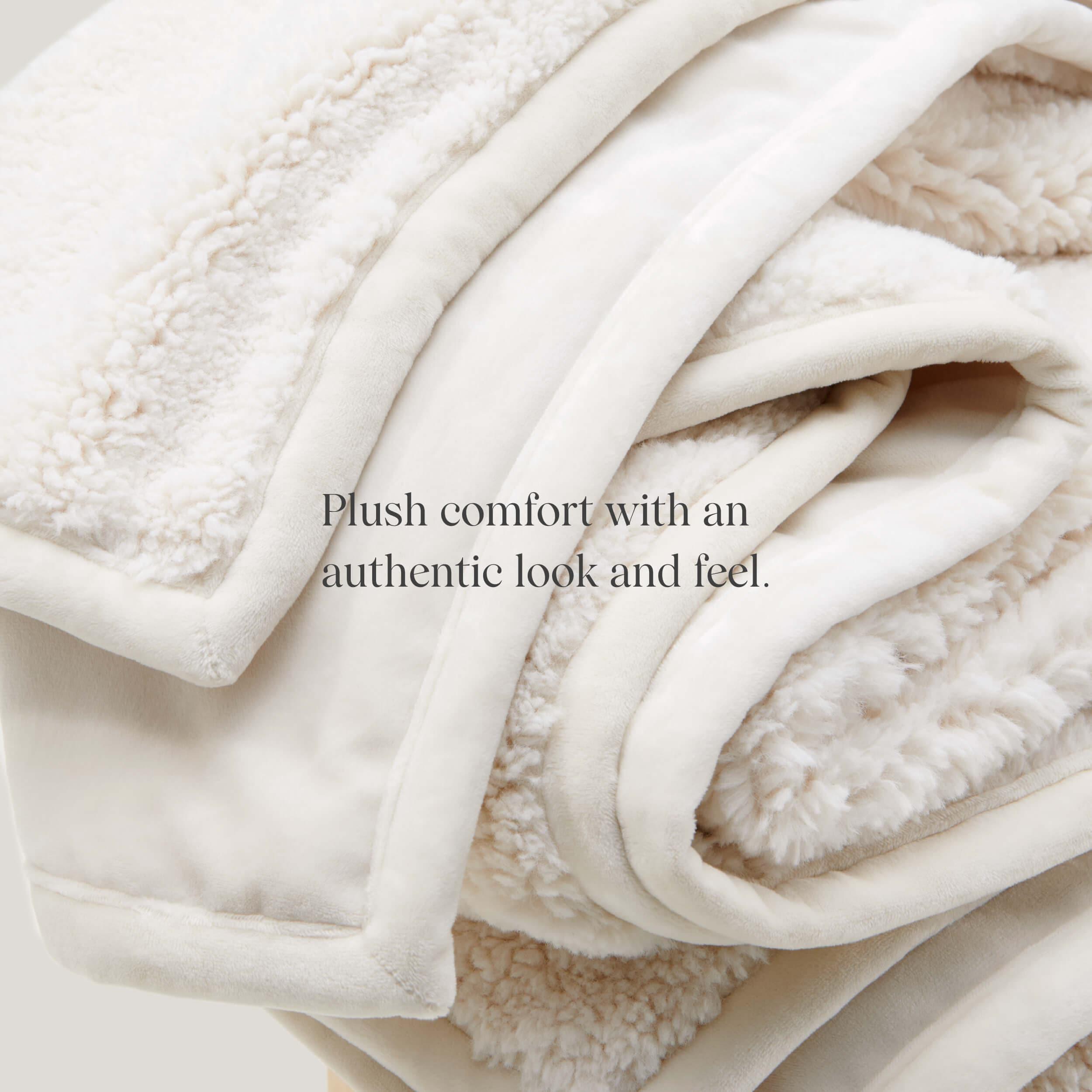 Faux Fur Shearling Throw Blanket - Double Stitch By Bedsure