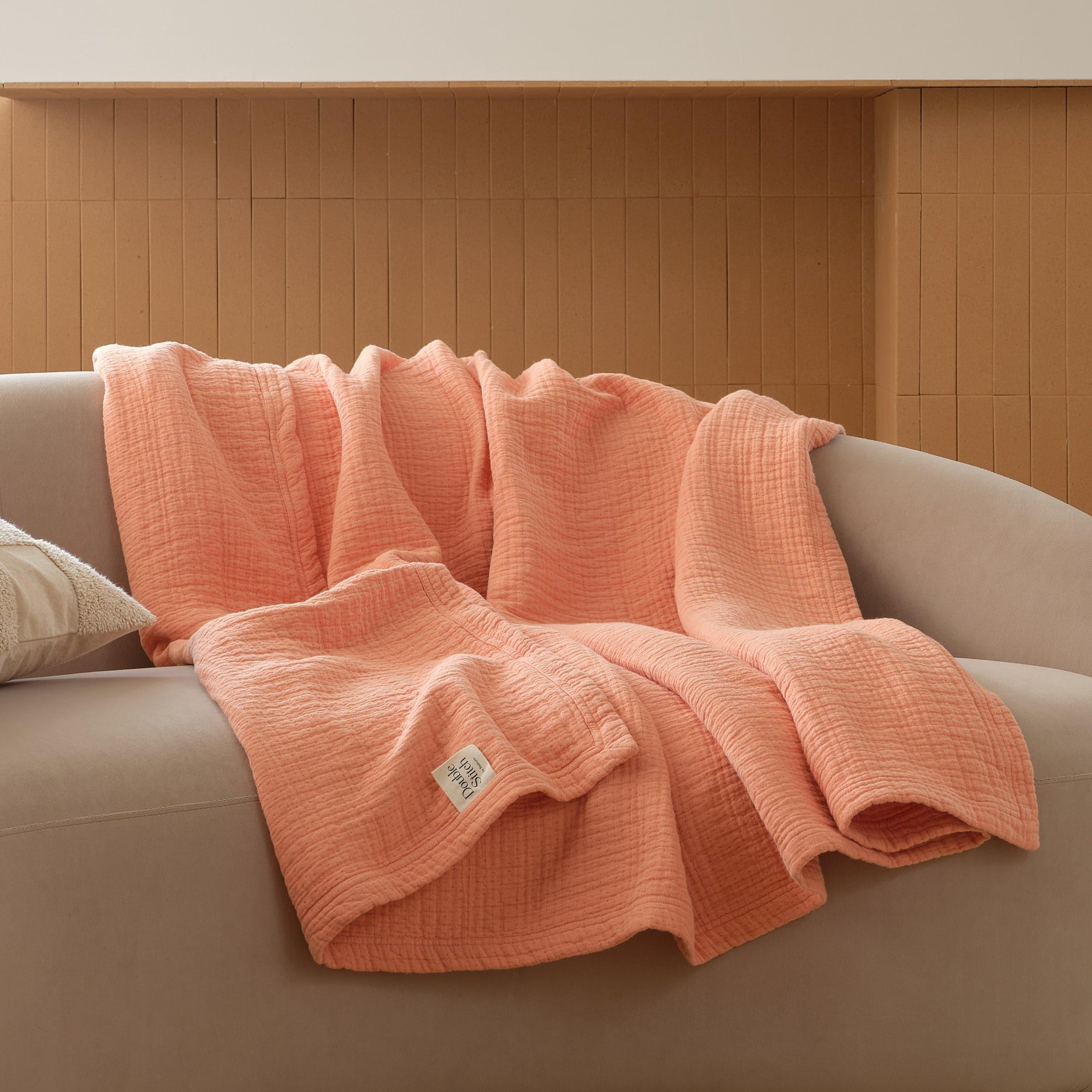 Linen Cotton Throw Blanket - Double Stitch By Bedsure
