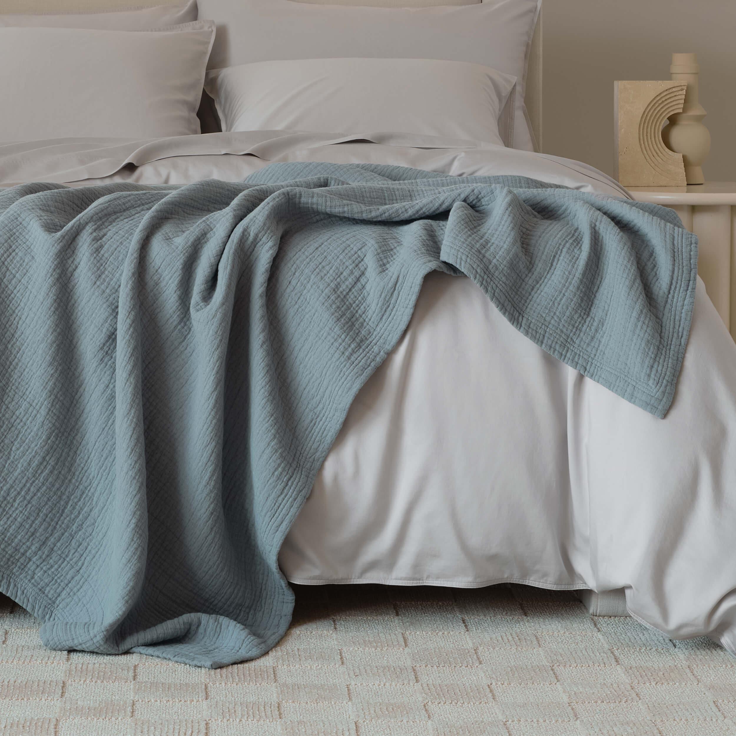 Linen Cotton Throw Blanket - Double Stitch By Bedsure