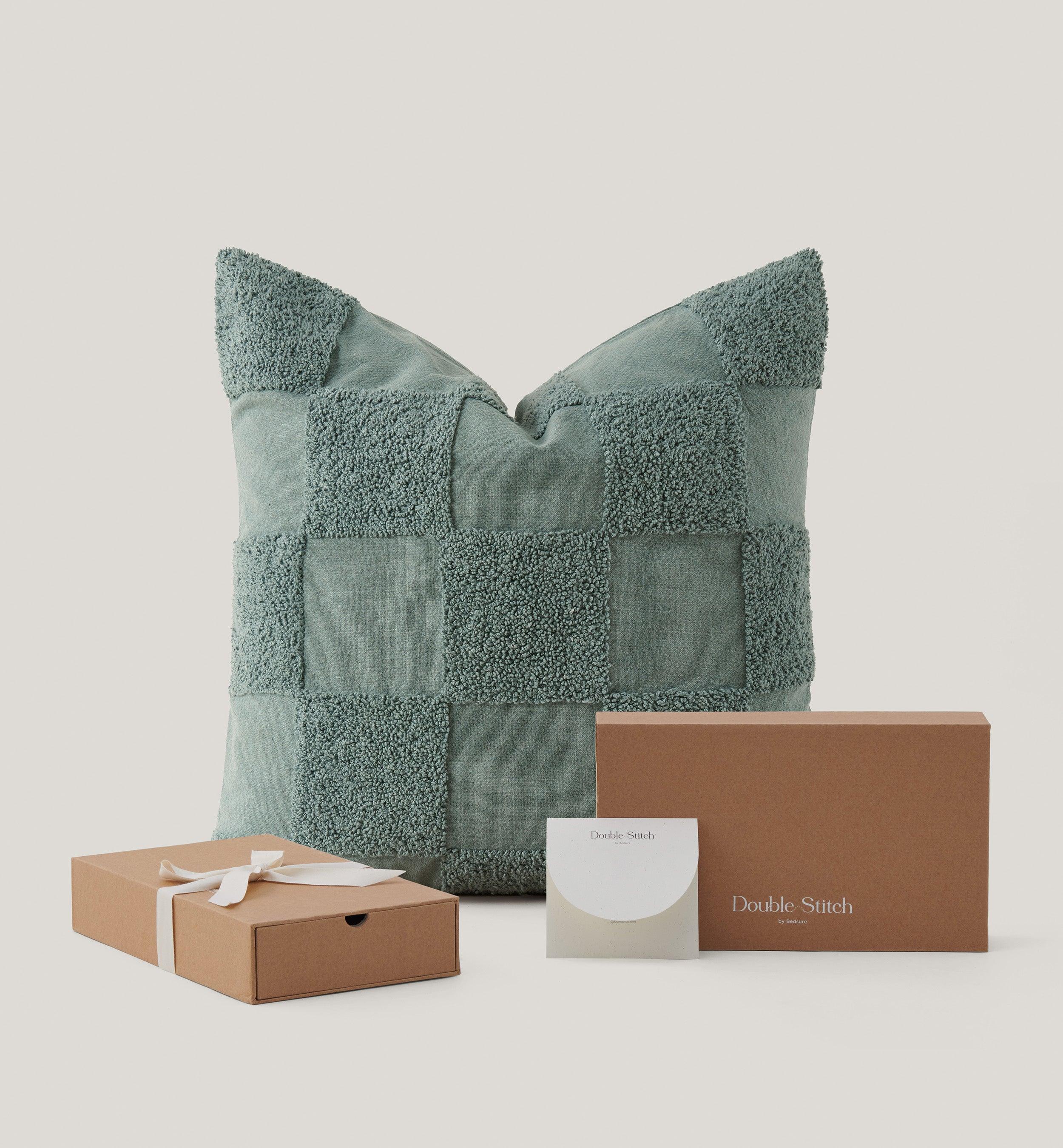 Tufted Checkered Cotton Throw Pillow Cover - Double Stitch By Bedsure