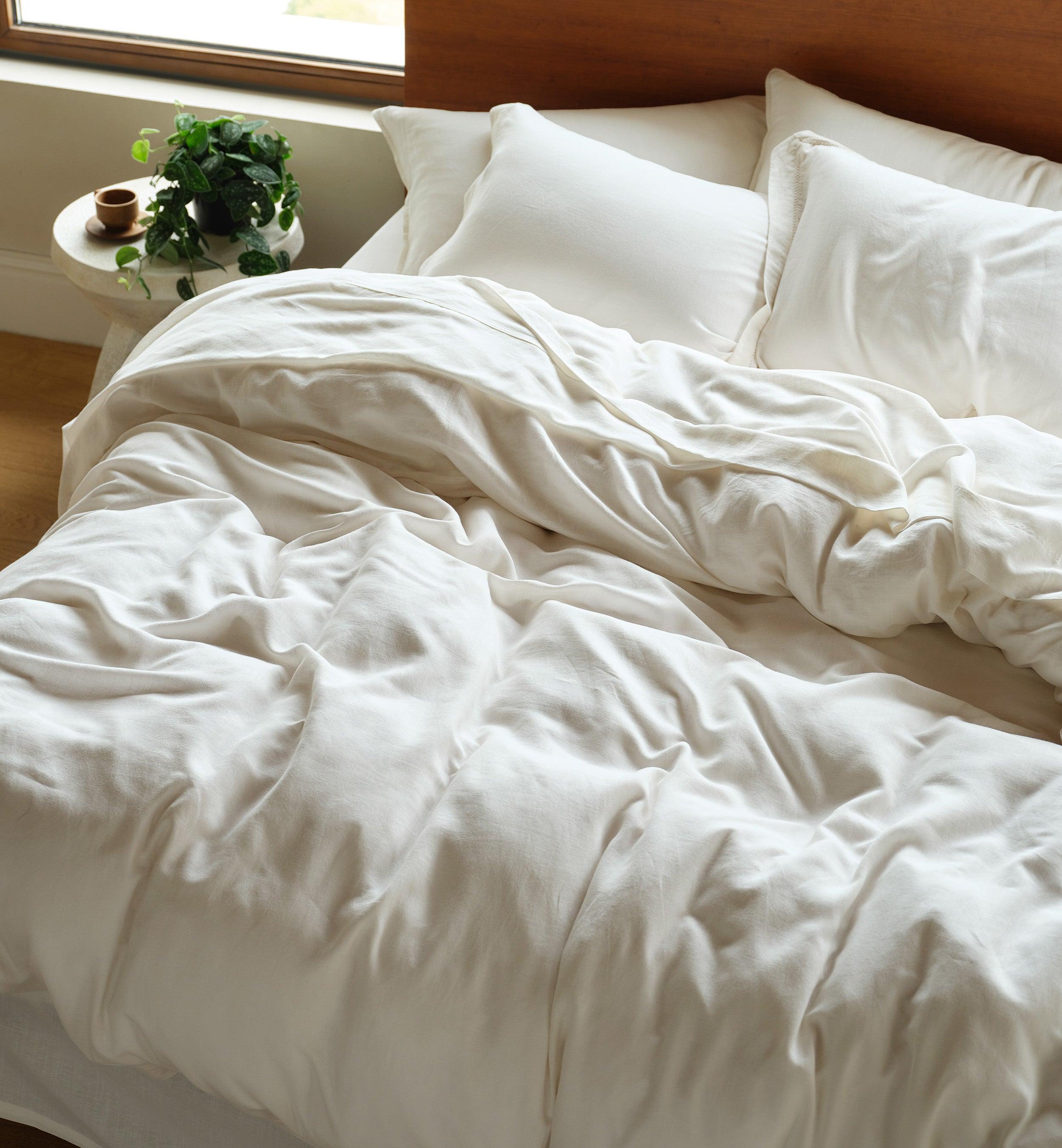 Linen TENCEL™ Lyocell Duvet Cover Set - Double Stitch By Bedsure