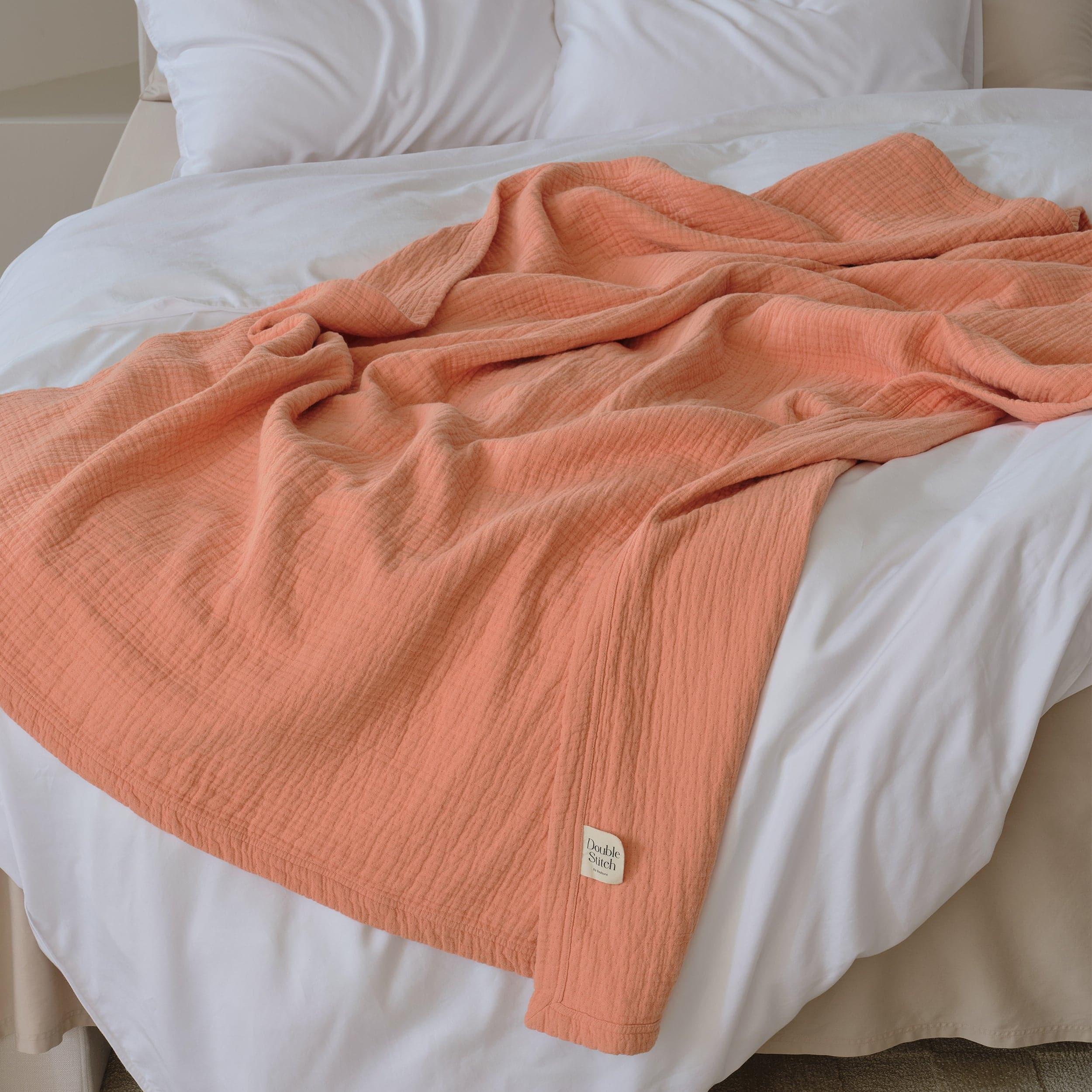 Linen Cotton Throw Blanket - Double Stitch By Bedsure