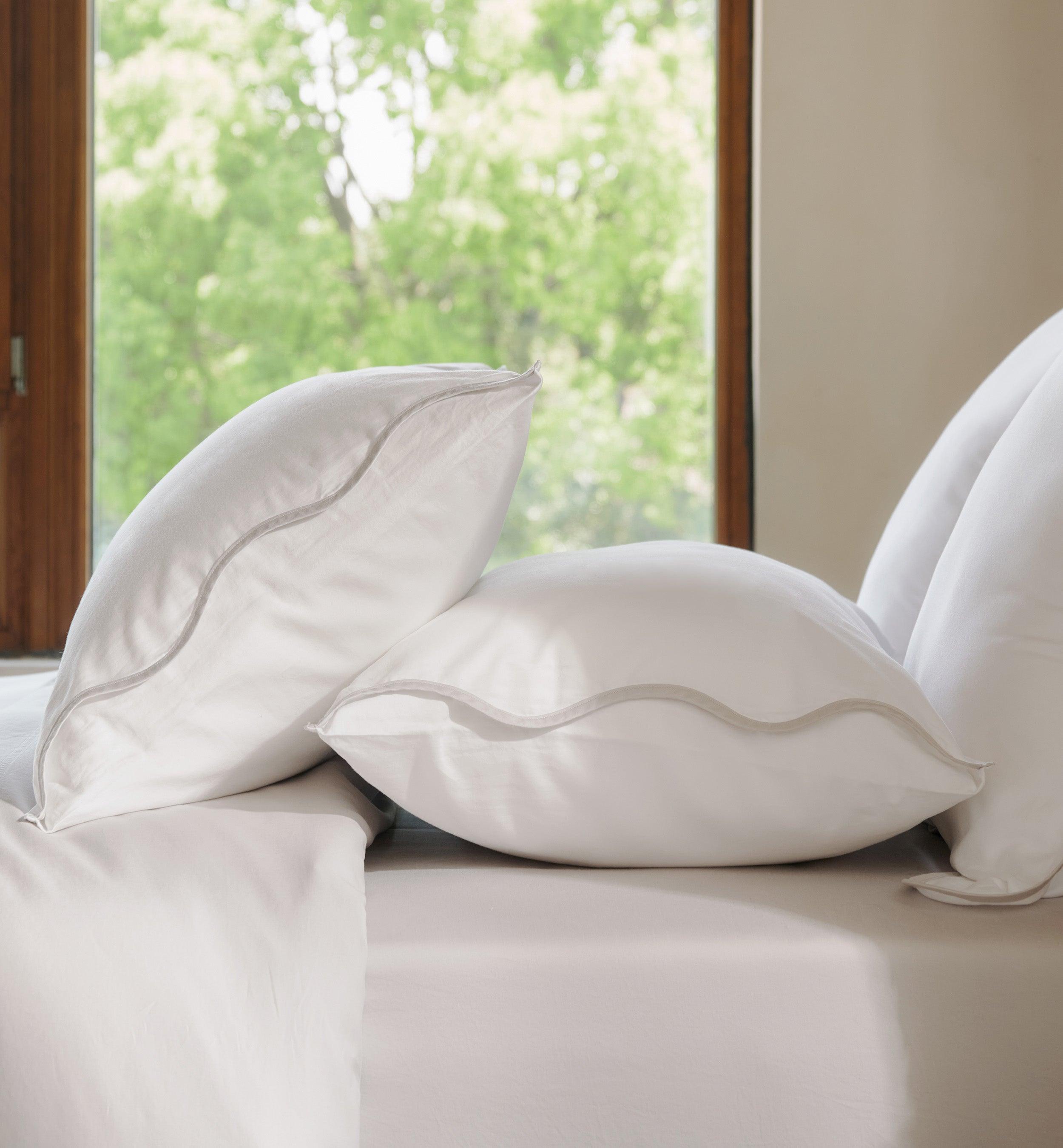 Cotton TENCEL™ Scalloped Pillowcases - Double Stitch By Bedsure