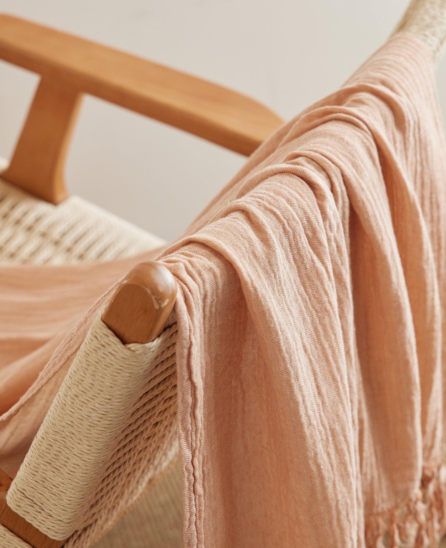 Cotton Linen Gauze Throw Blanket - Double Stitch By Bedsure