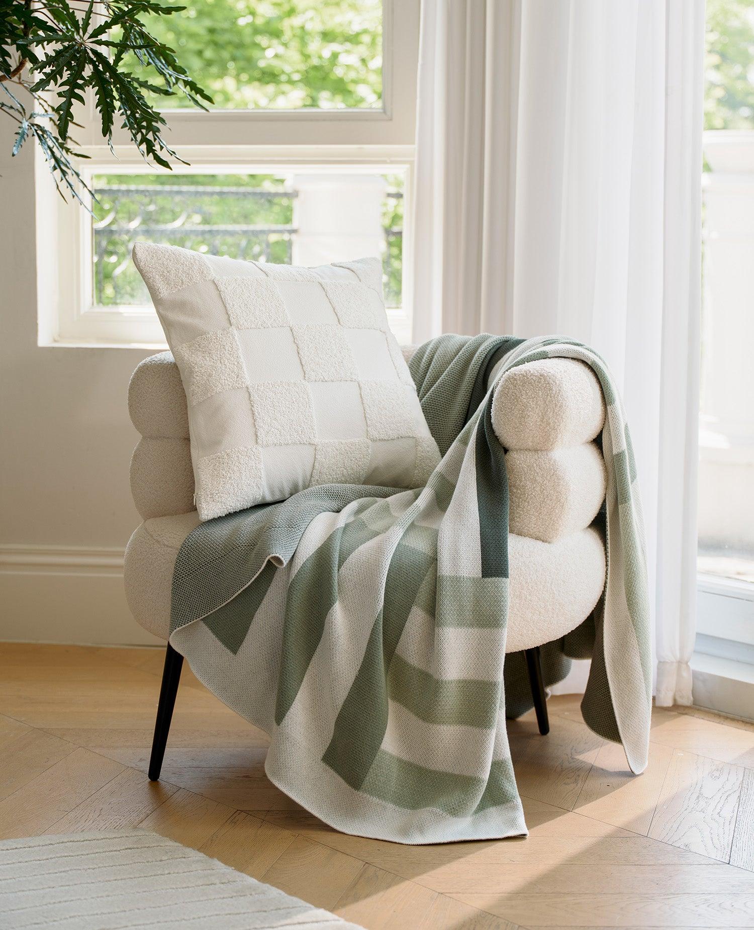 Tufted Checkered Cotton Throw Pillow Cover - Double Stitch By Bedsure