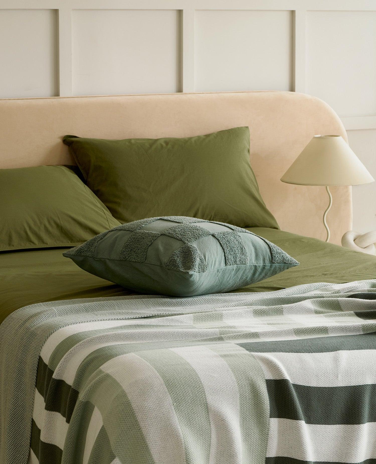 Tufted Checkered Cotton Throw Pillow Cover - Double Stitch By Bedsure