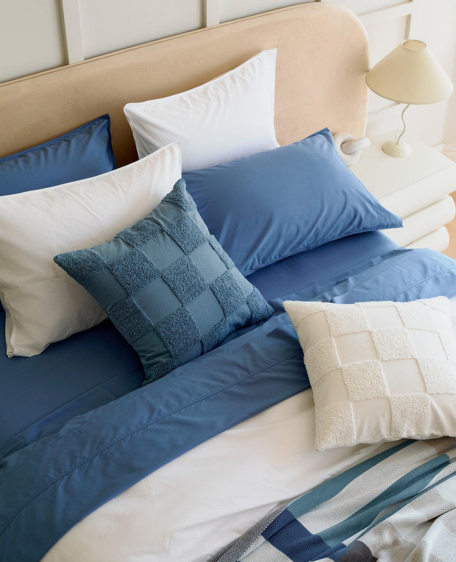 Tufted Checkered Cotton Throw Pillow Cover - Double Stitch By Bedsure