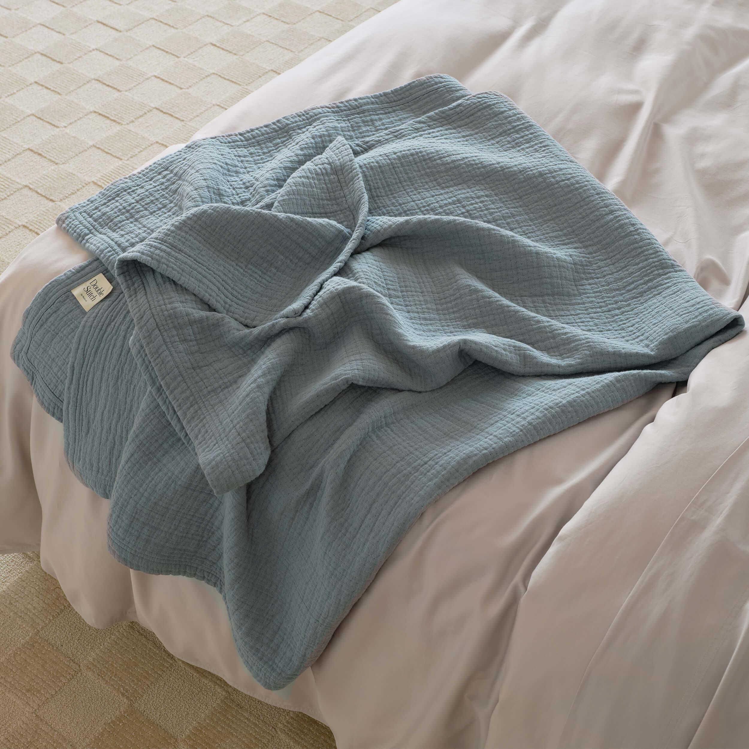 Linen Cotton Throw Blanket - Double Stitch By Bedsure
