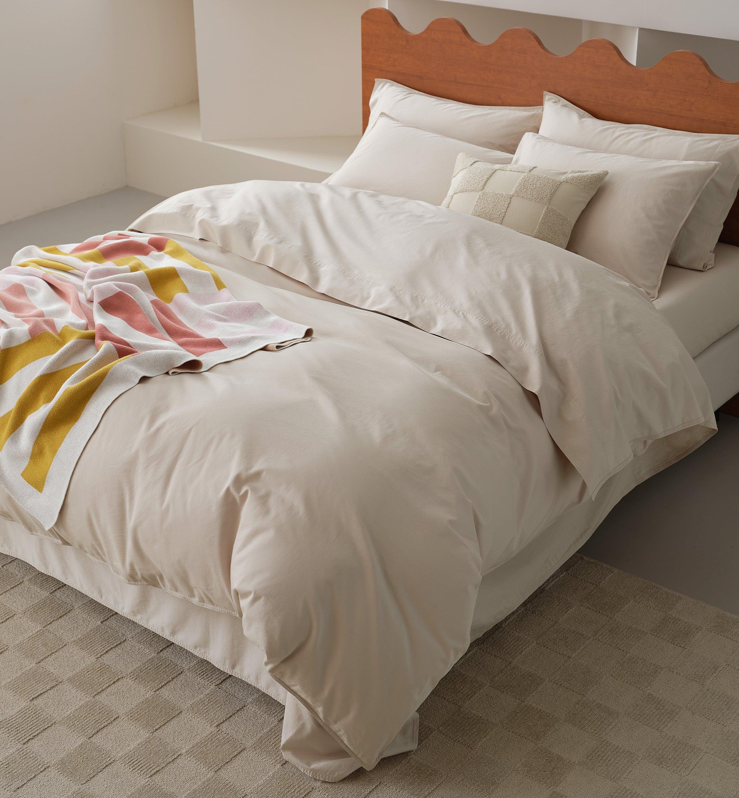 Organic Cotton Duvet Cover Set - Double Stitch By Bedsure