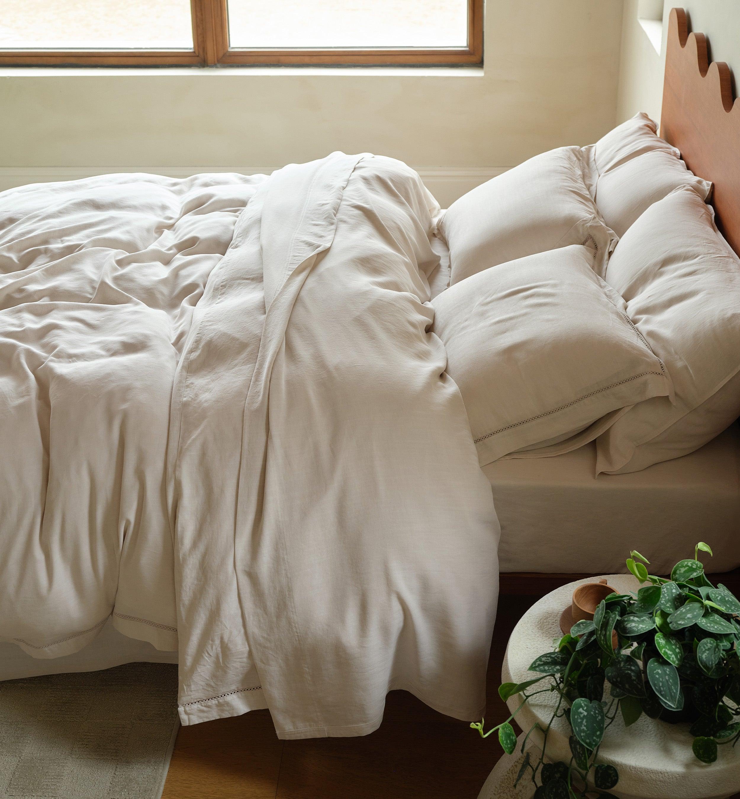Linen TENCEL™ Lyocell Duvet Cover Set - Double Stitch By Bedsure