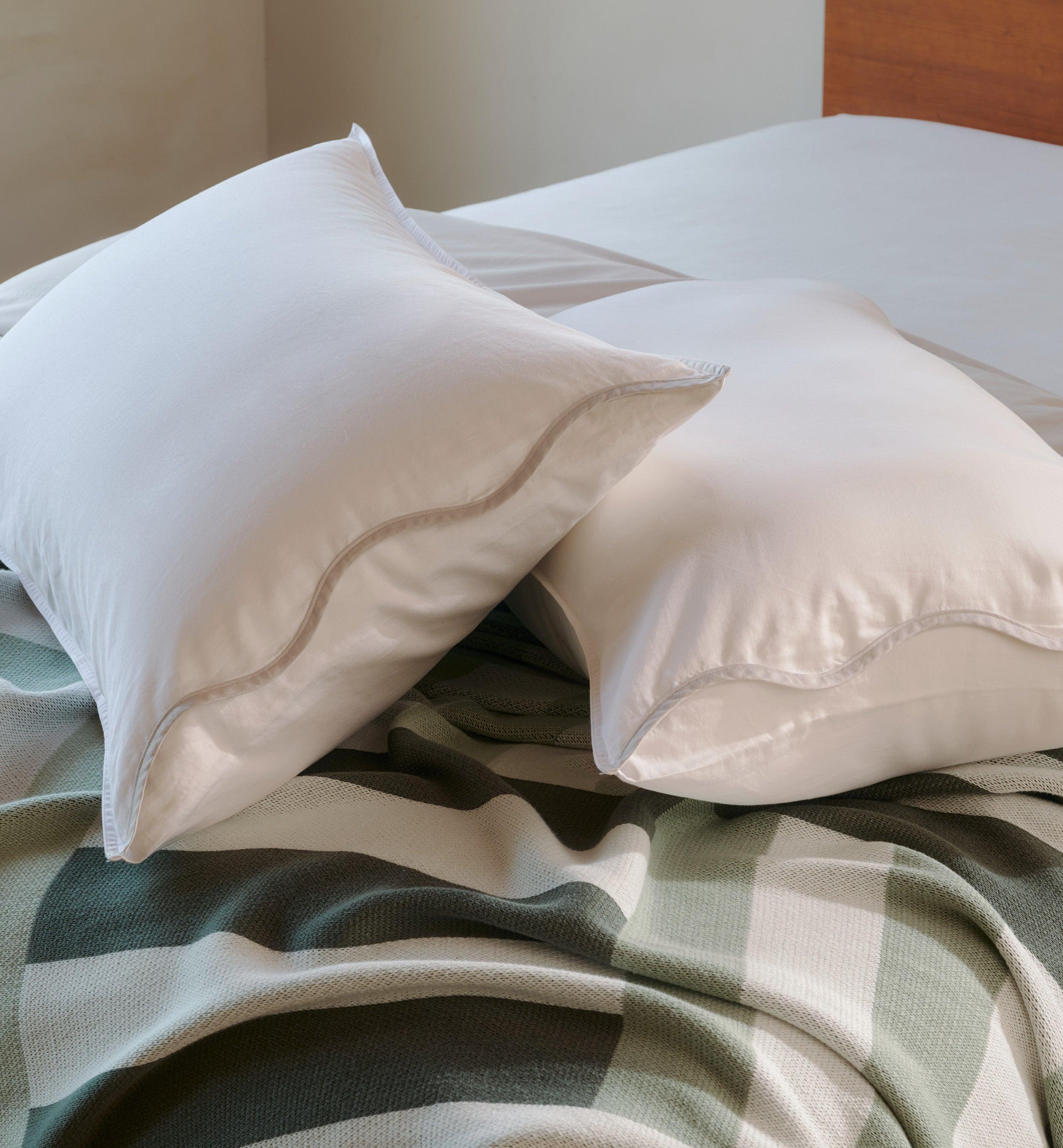 Cotton TENCEL™ Scalloped Pillowcases - Double Stitch By Bedsure