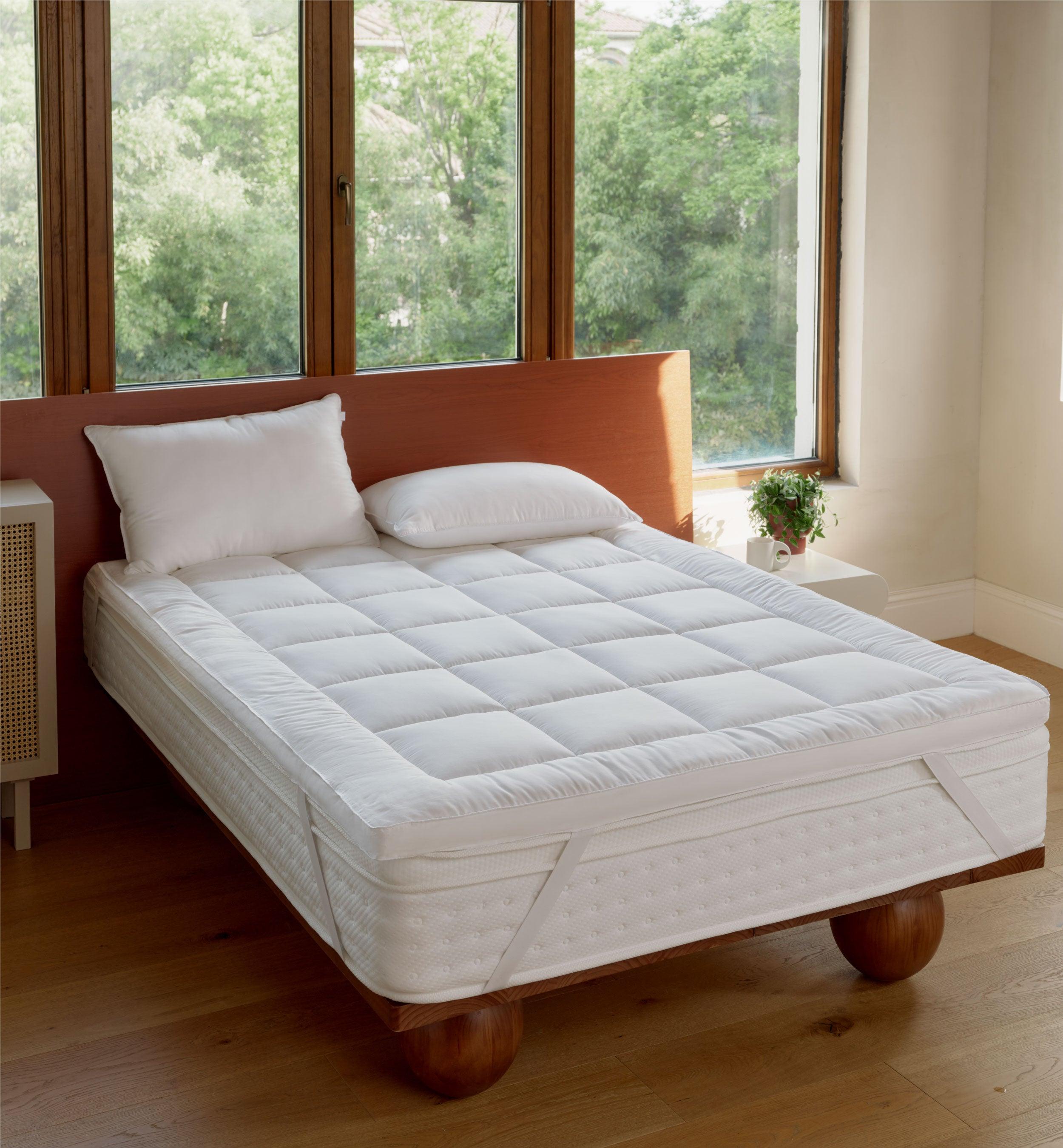 Cotton TENCEL™ Down Alternative Mattress Topper - Double Stitch By Bedsure