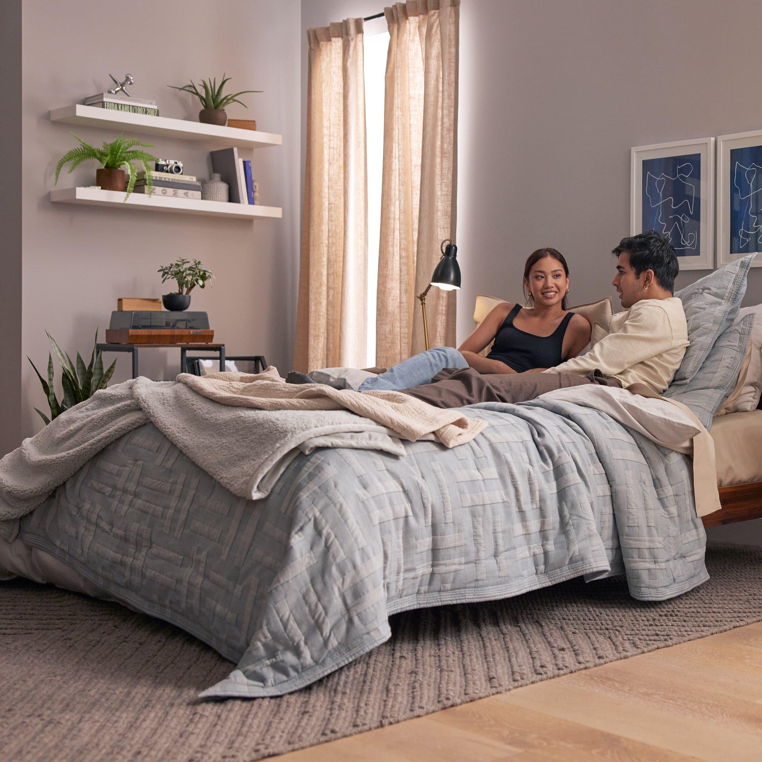 Cotton Jacquard Quilt Set - Double Stitch By Bedsure