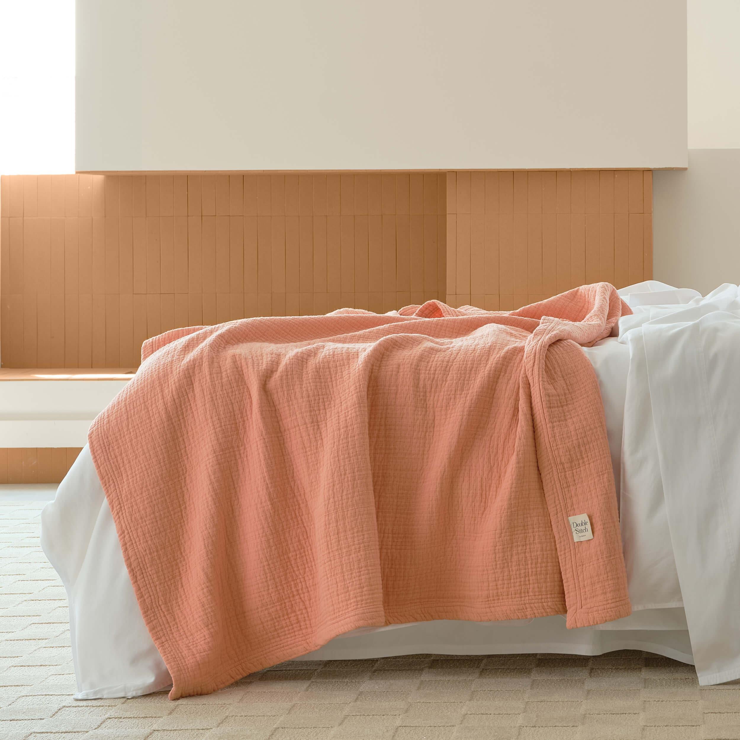 Linen Cotton Throw Blanket - Double Stitch By Bedsure