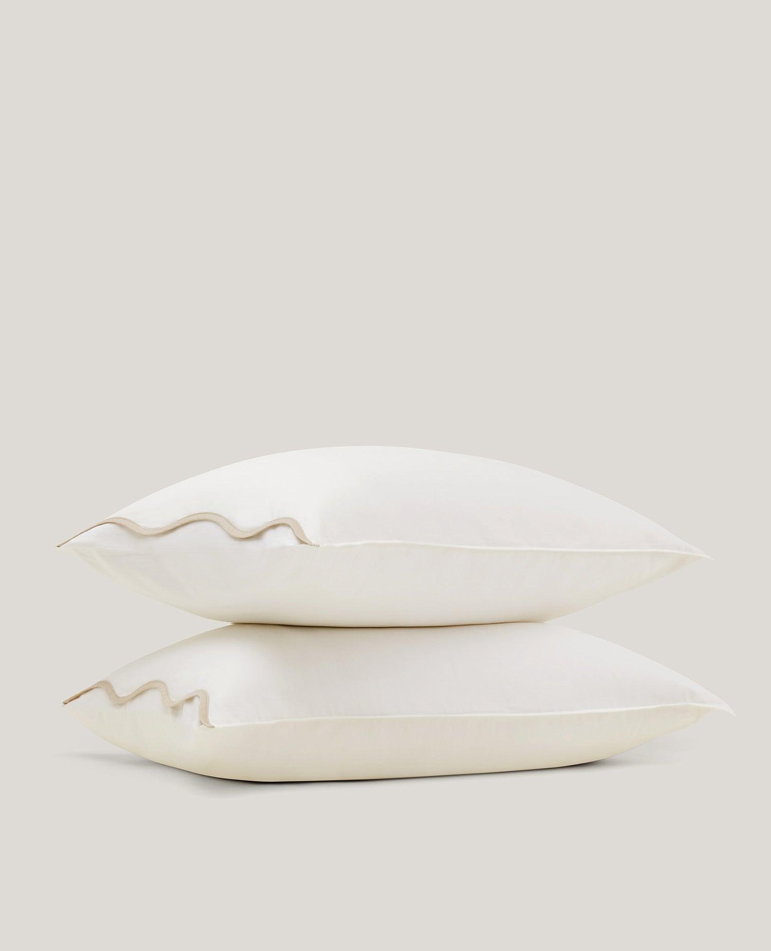 Cotton TENCEL™ Scalloped Pillowcases - Double Stitch By Bedsure