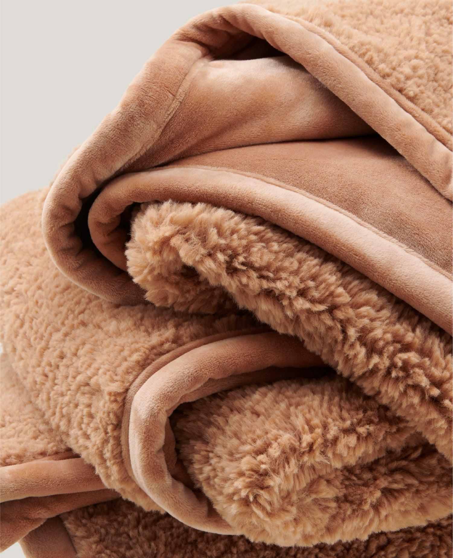 Faux Fur Shearling Throw Blanket - Double Stitch By Bedsure