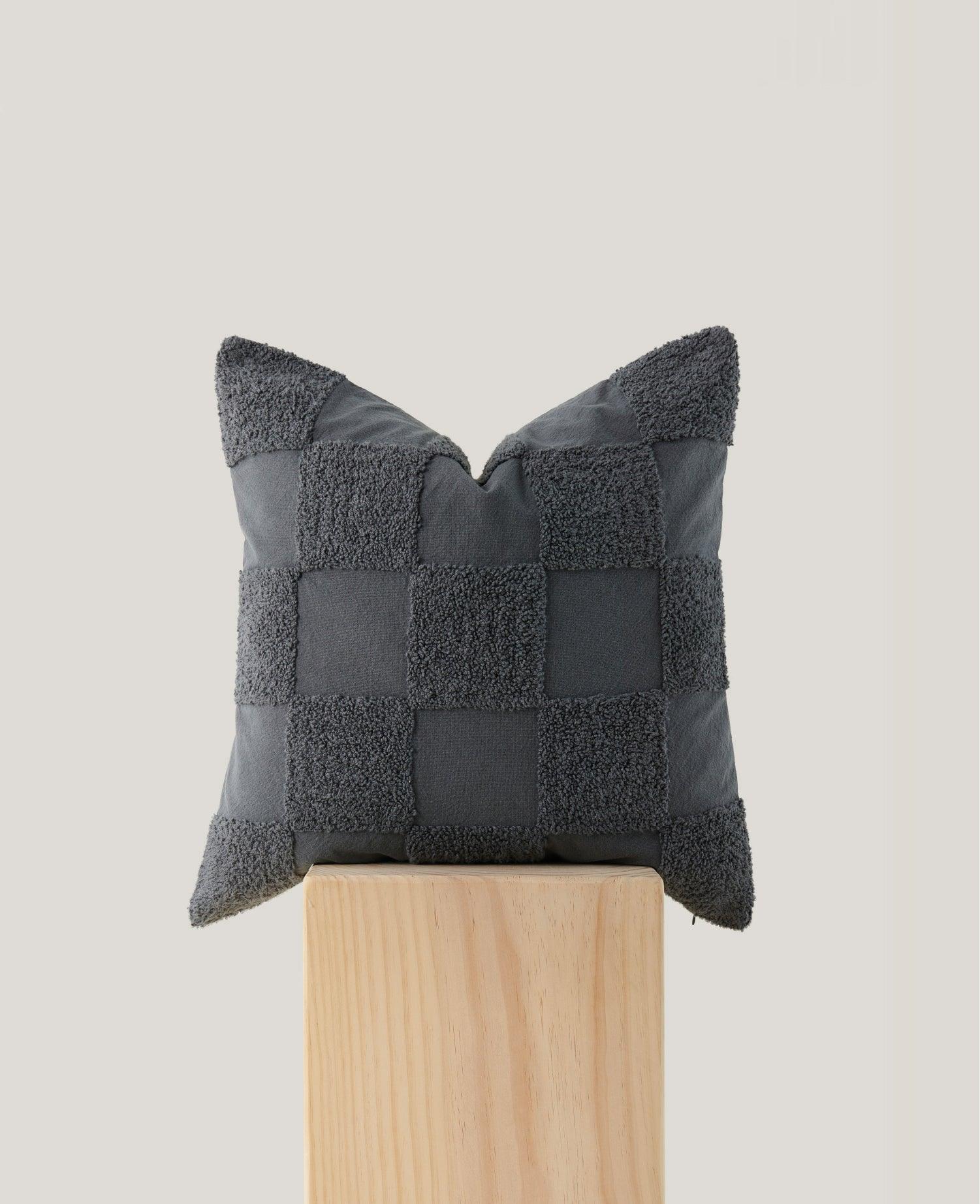 Tufted Checkered Cotton Throw Pillow Cover - Double Stitch By Bedsure