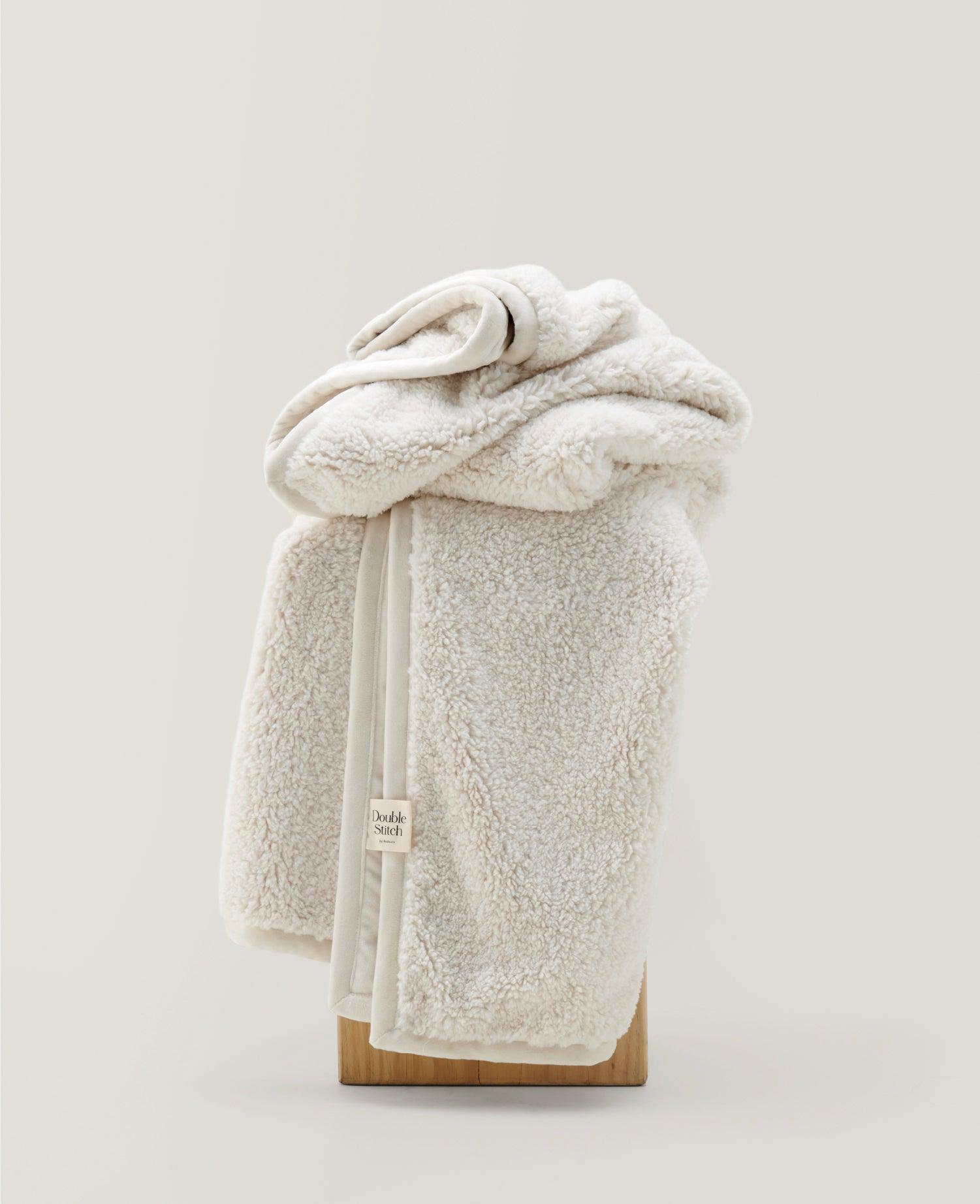 Faux Fur Shearling Throw Blanket - Double Stitch By Bedsure