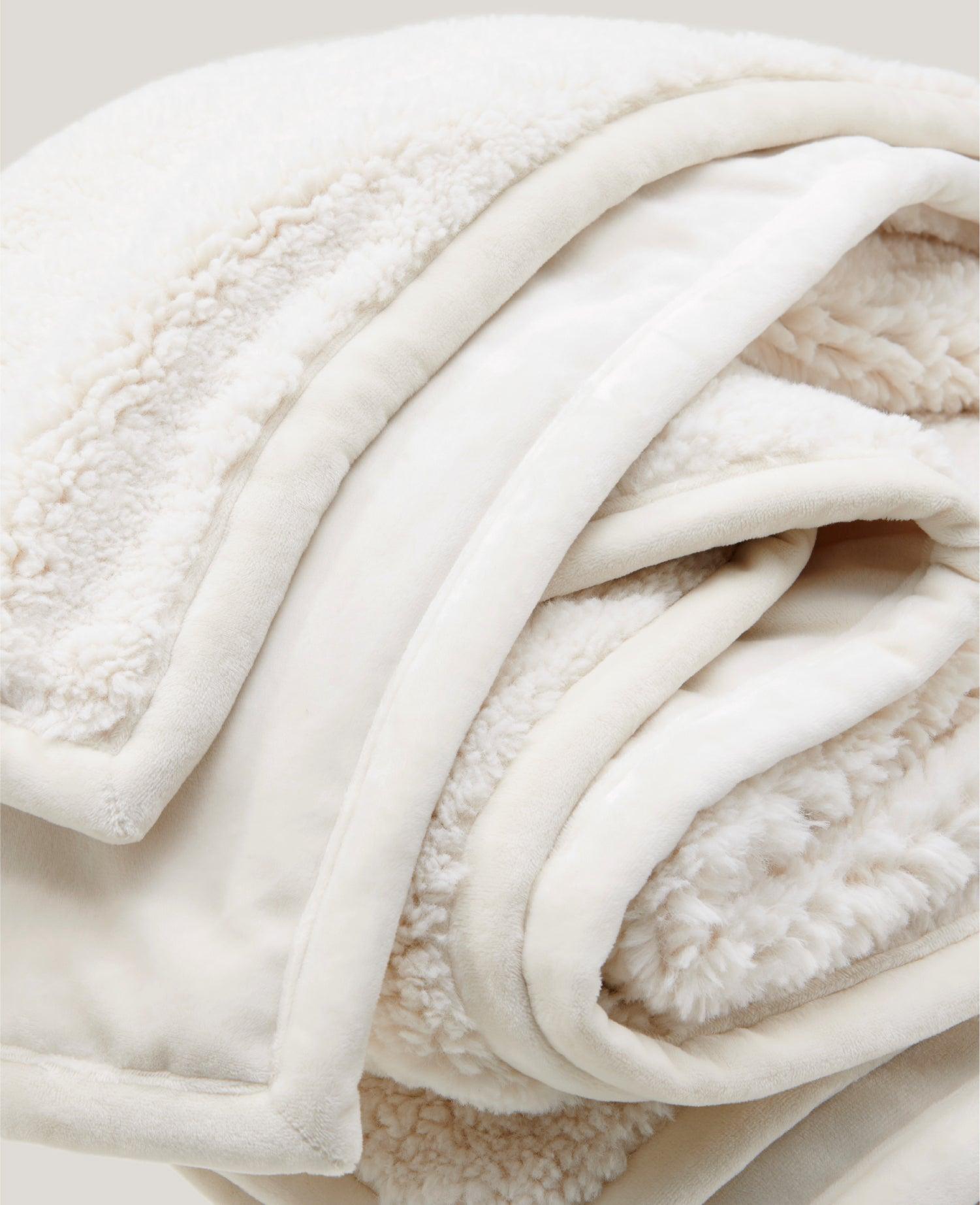 Faux Fur Shearling Throw Blanket - Double Stitch By Bedsure