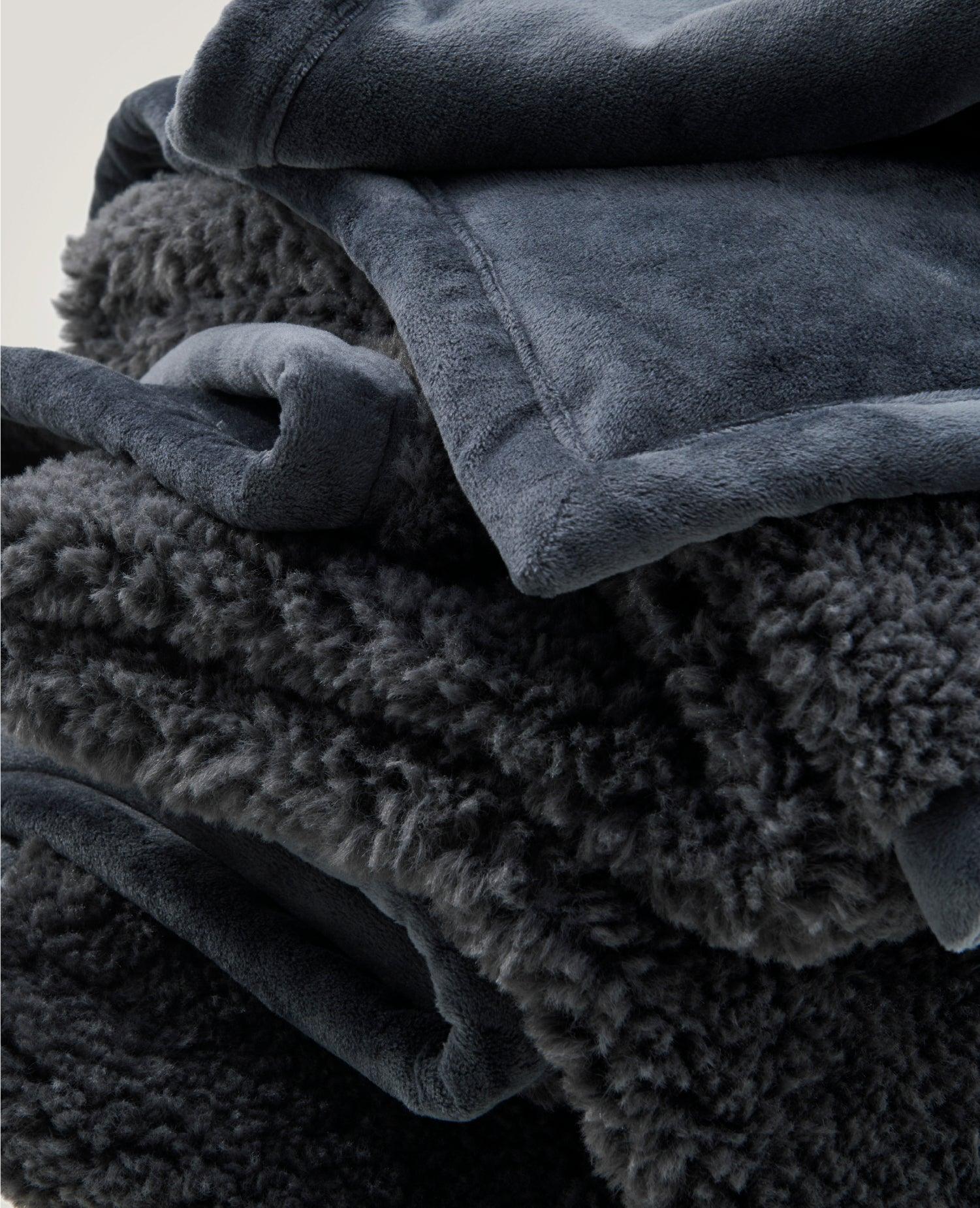 Faux Fur Shearling Throw Blanket - Double Stitch By Bedsure