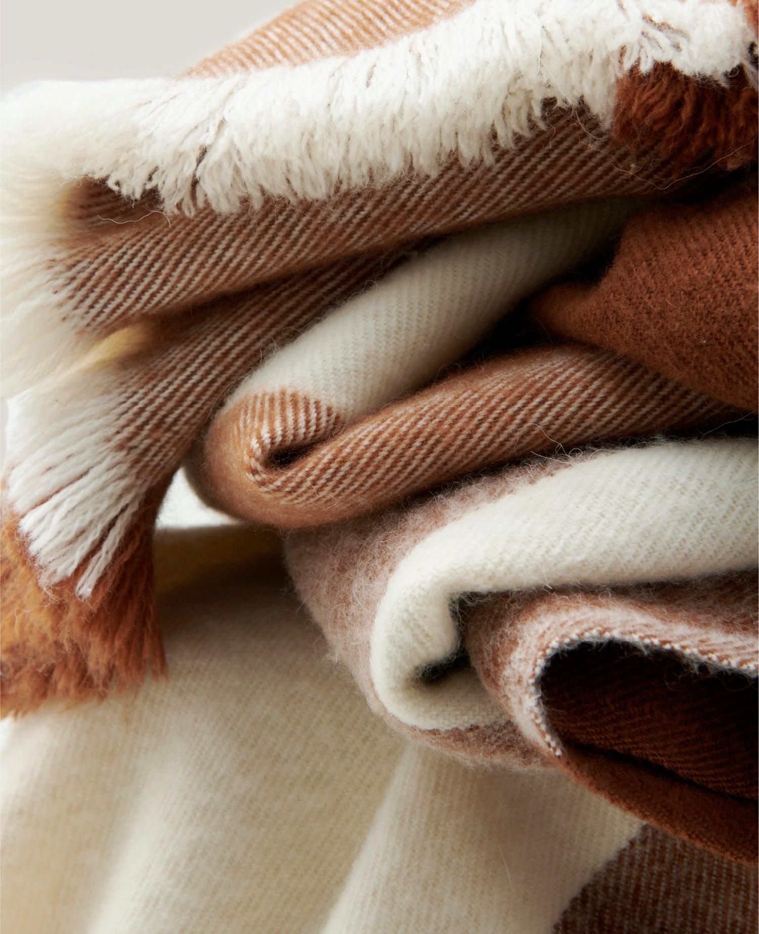 Alpaca-Wool Plaid Throw Blanket - Double Stitch By Bedsure