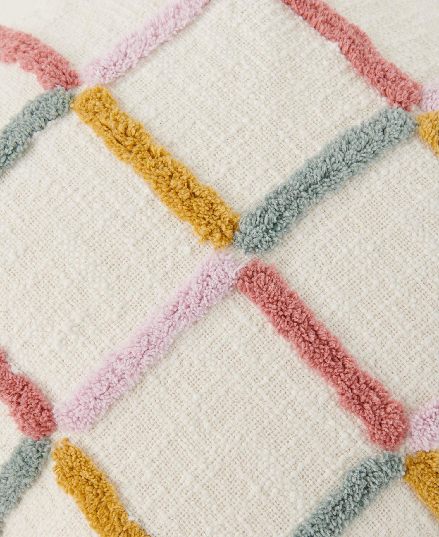 Tufted Checkered Cotton Throw Pillow Cover - Double Stitch By Bedsure
