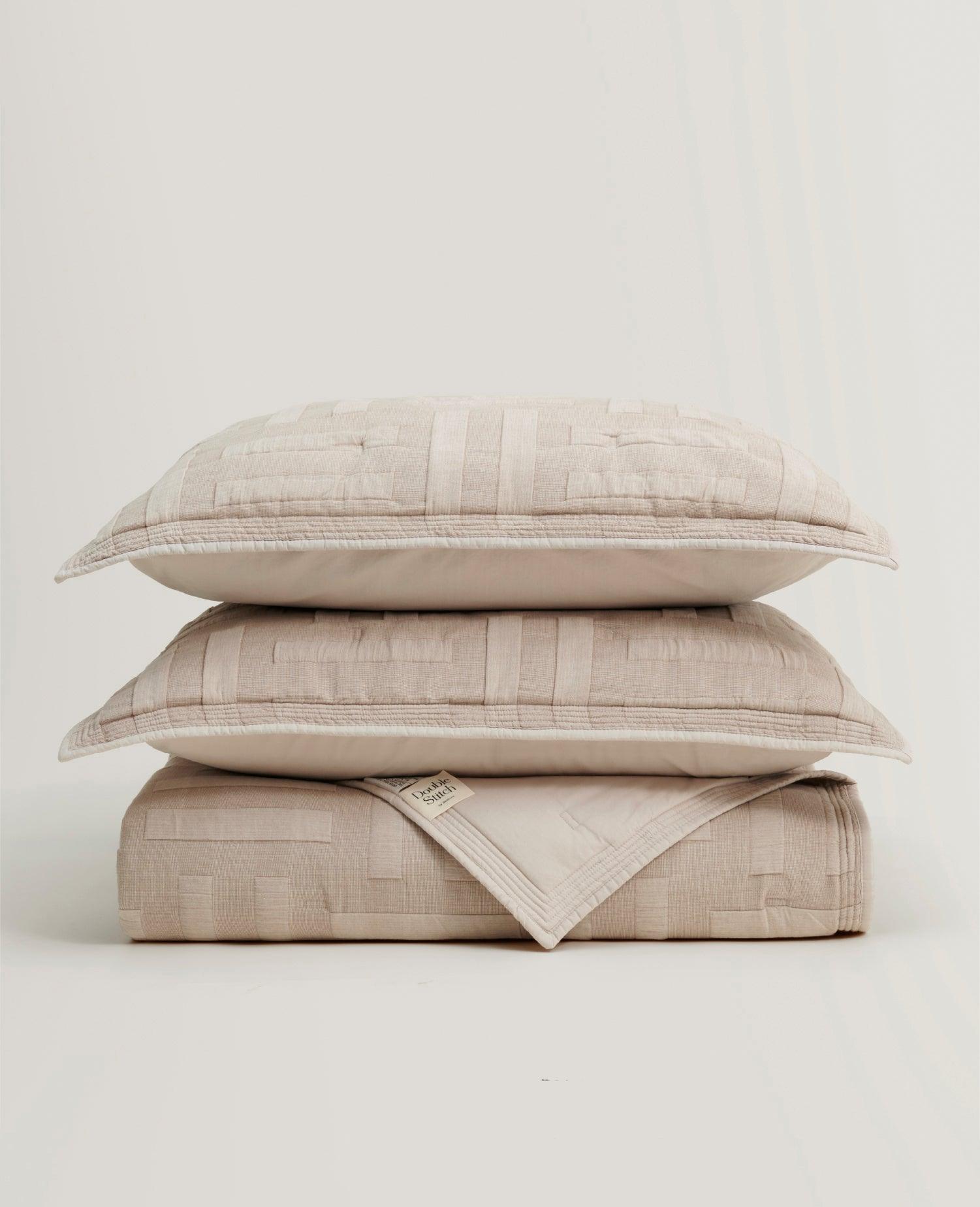 Cotton Jacquard Quilt Set - Double Stitch By Bedsure