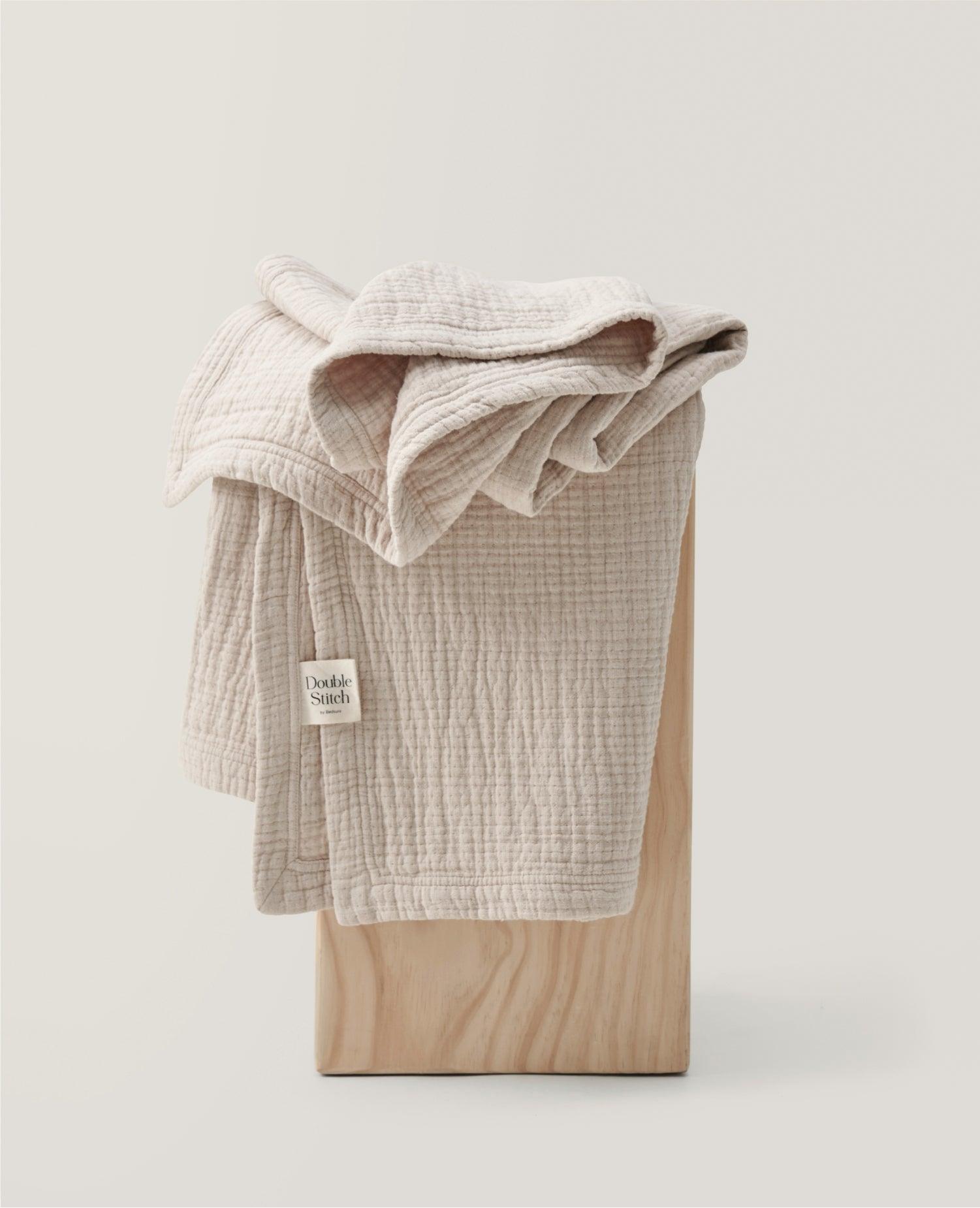 Linen Cotton Throw Blanket - Double Stitch By Bedsure