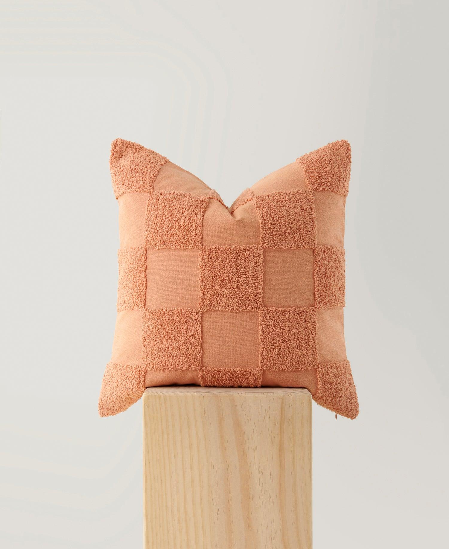 Tufted Checkered Cotton Throw Pillow Cover - Double Stitch By Bedsure