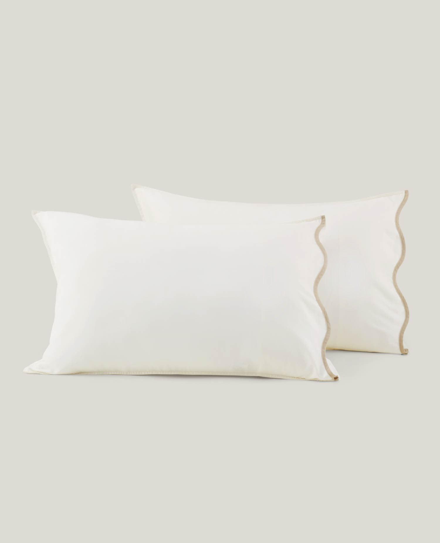 Cotton TENCEL™ Scalloped Pillowcases - Double Stitch By Bedsure