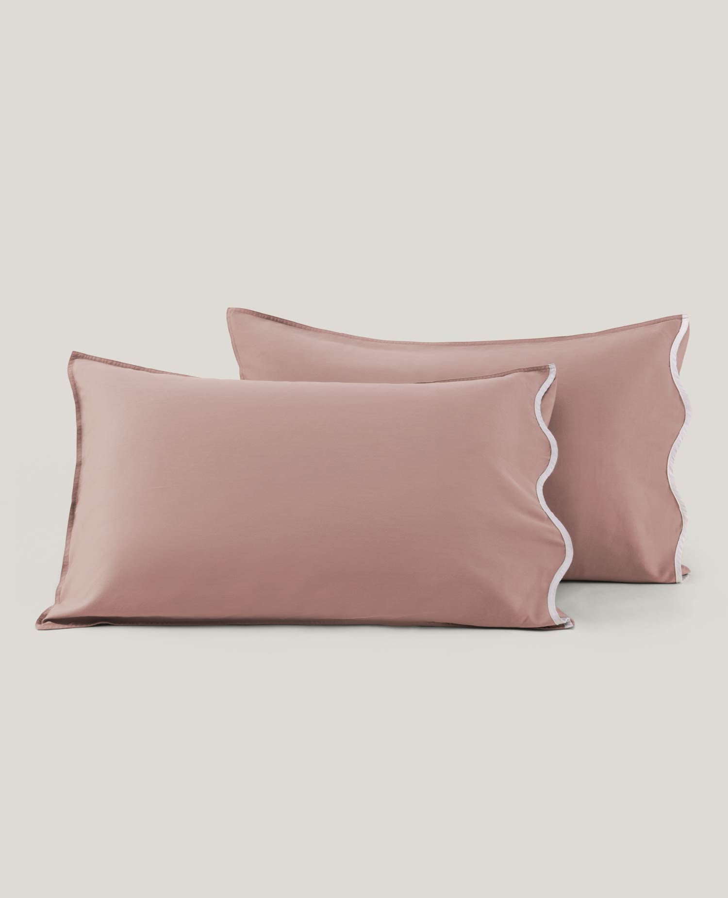Cotton TENCEL™ Scalloped Pillowcases - Double Stitch By Bedsure