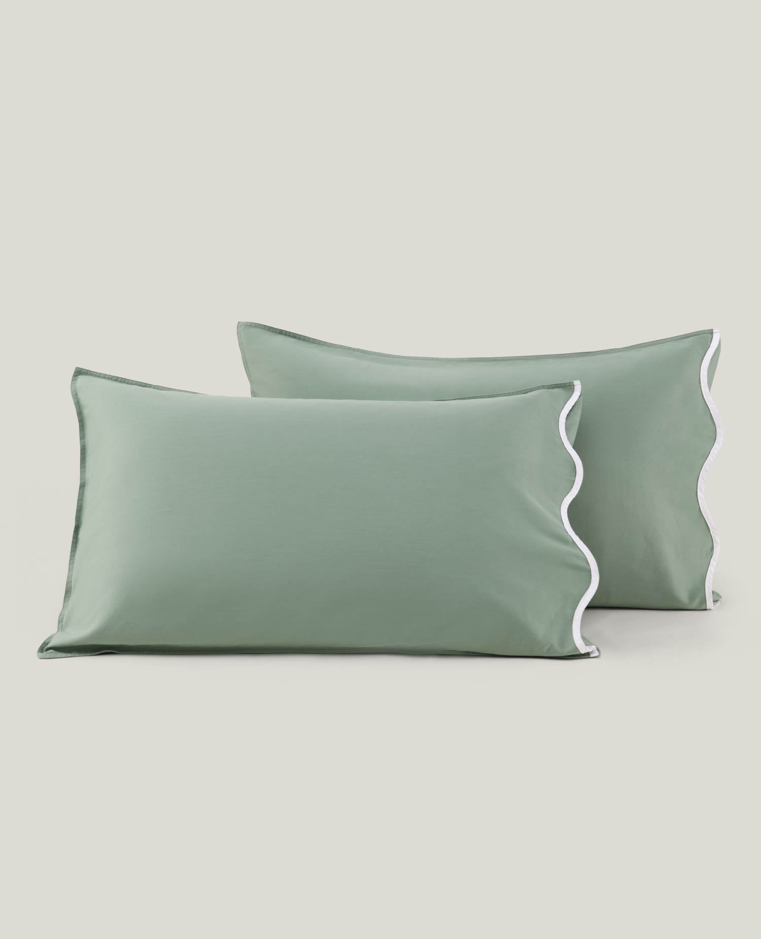 Cotton TENCEL™ Scalloped Pillowcases - Double Stitch By Bedsure