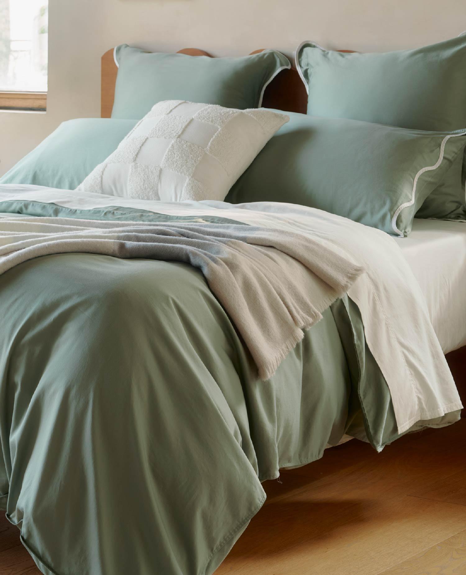 Cotton TENCEL™ Scalloped Pillowcases - Double Stitch By Bedsure