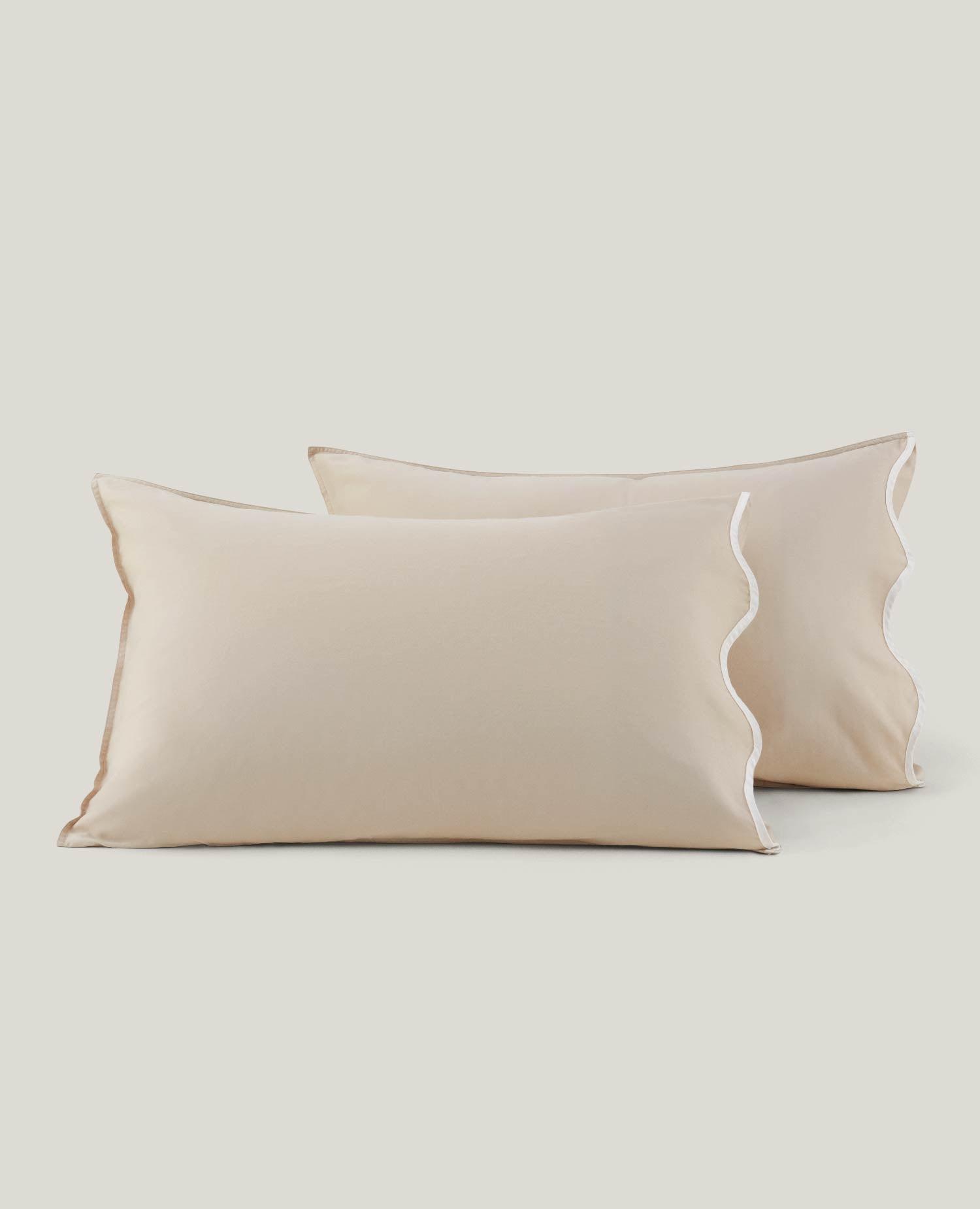 Cotton TENCEL™ Scalloped Pillowcases - Double Stitch By Bedsure