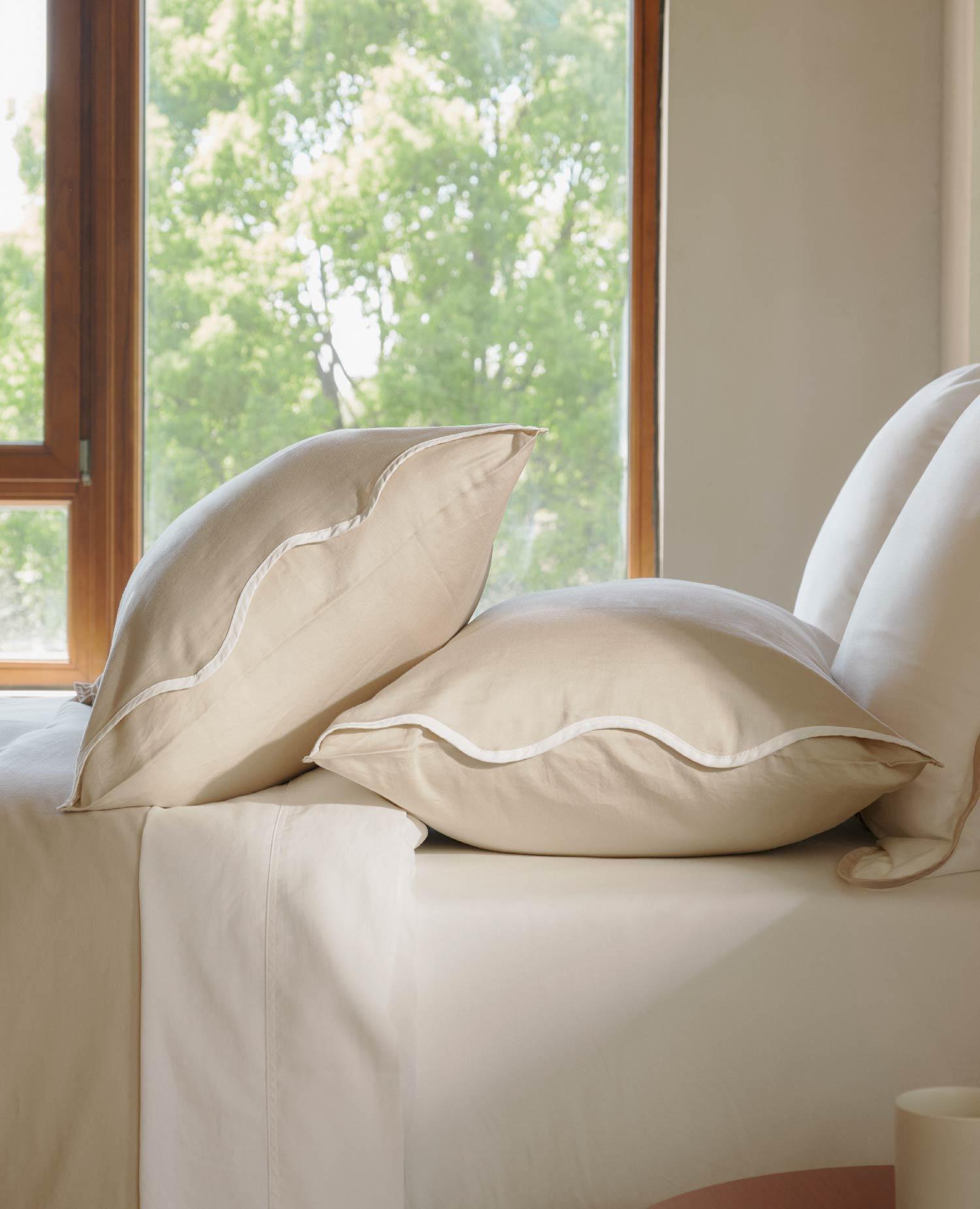 Cotton TENCEL™ Scalloped Pillowcases - Double Stitch By Bedsure