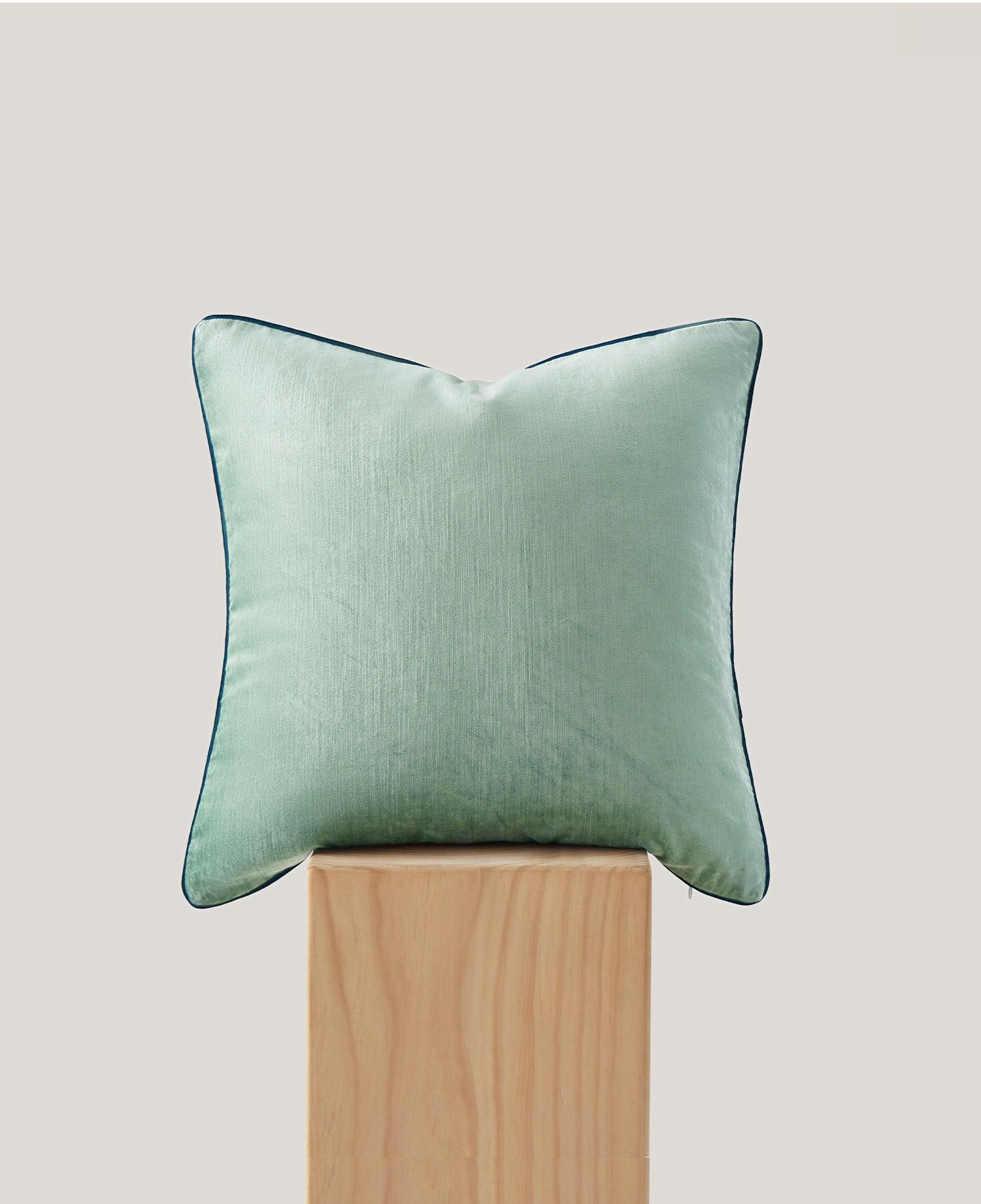 Sheen Cotton Viscose Velvet Piping Throw Pillow Cover