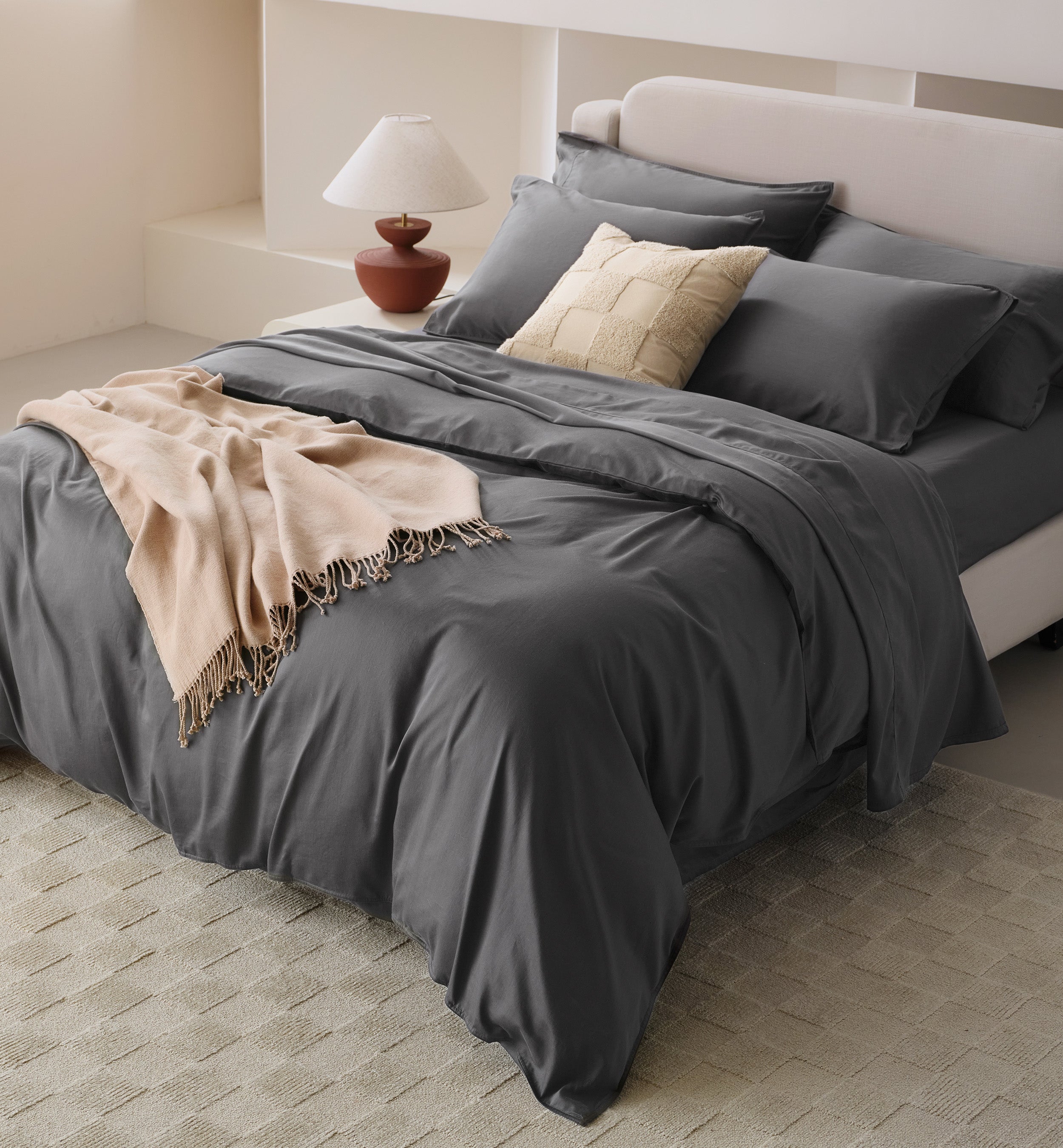 Perfect Blend 6535 Cotton TENCEL™ Sateen Duvet Cover Set - Double Stitch By Bedsure