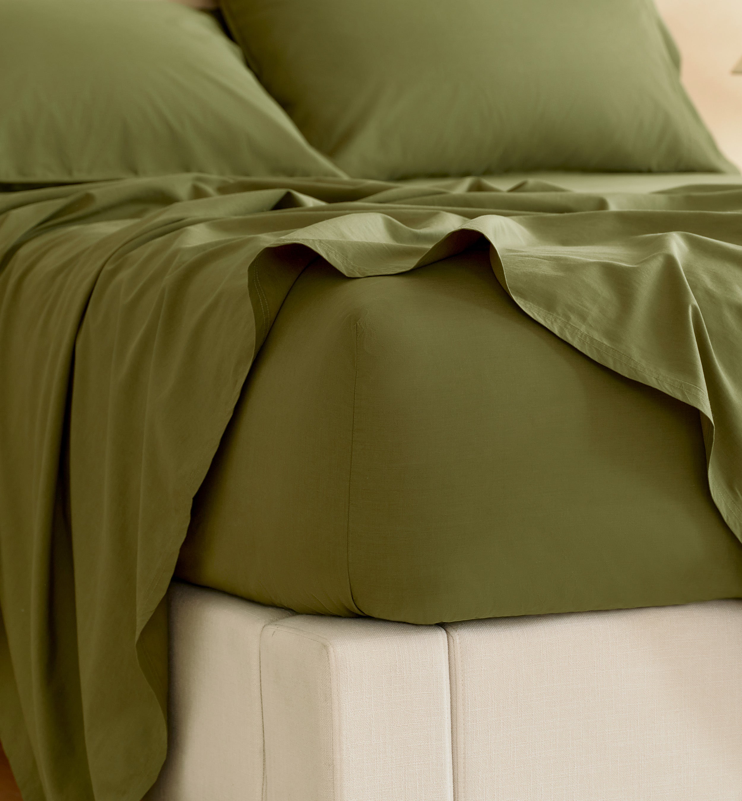 Perfect Blend 6535 Cotton TENCEL™ Percale Fitted Sheet - Double Stitch By Bedsure